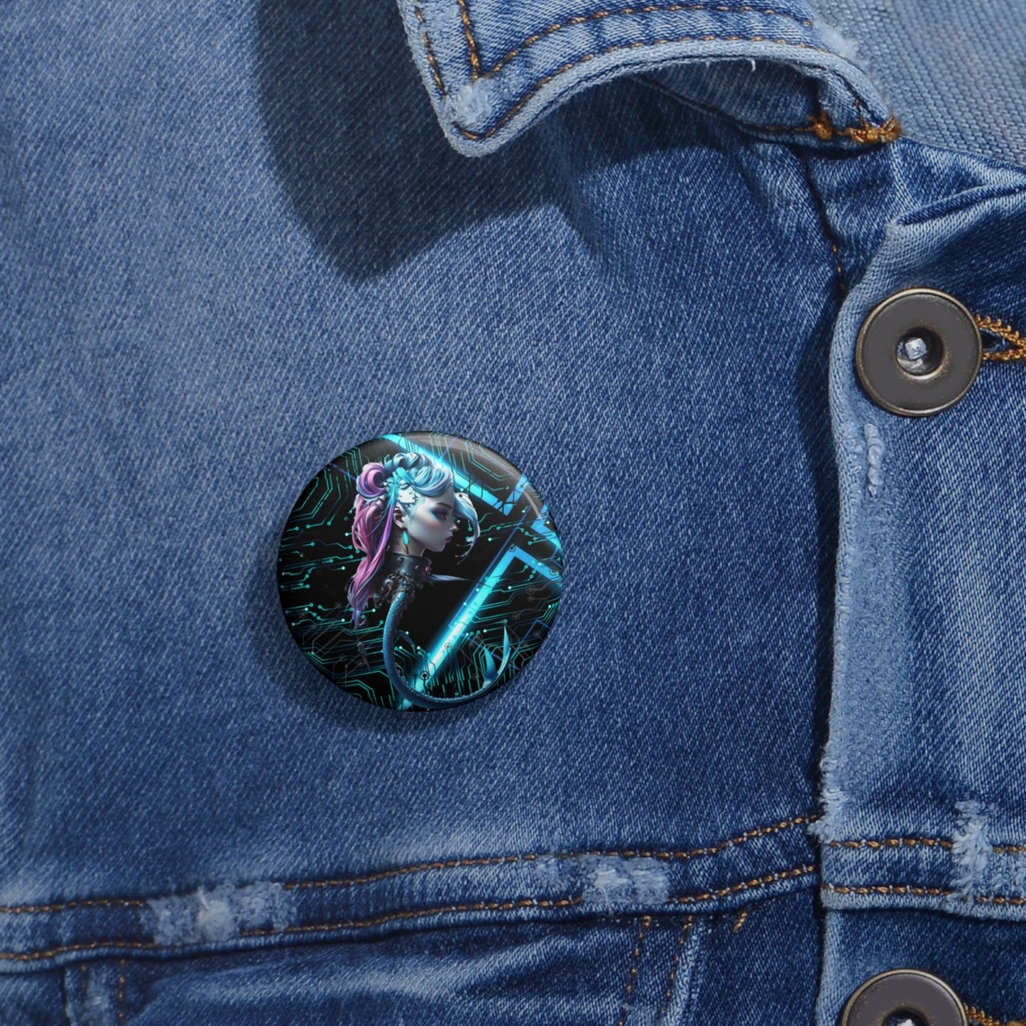 Stand out with the Cyber freak Pin Buttons available at Hey Nugget. Grab yours today!