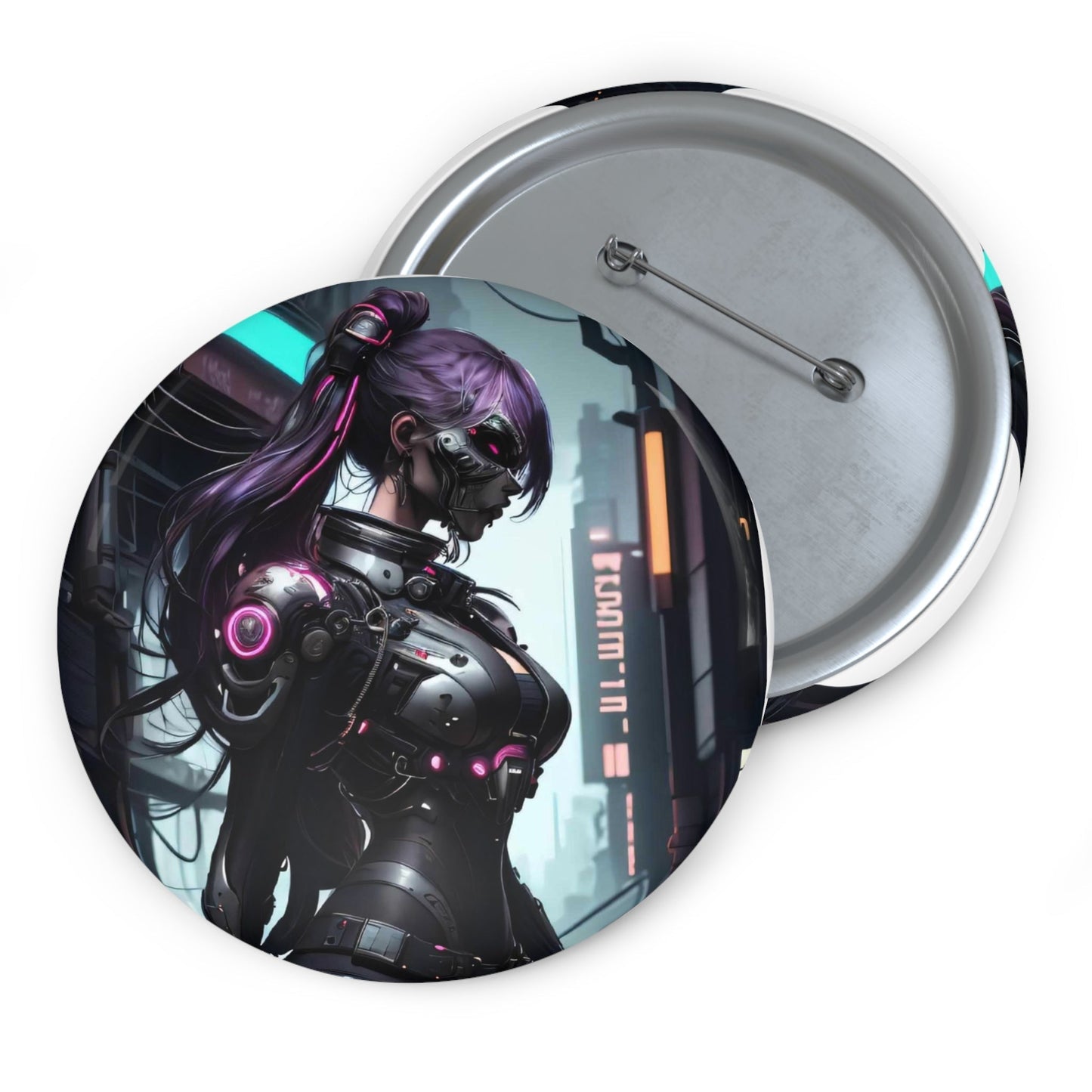 Stand out with the Cyber Twin Alpha Pin Buttons available at Hey Nugget. Grab yours today!