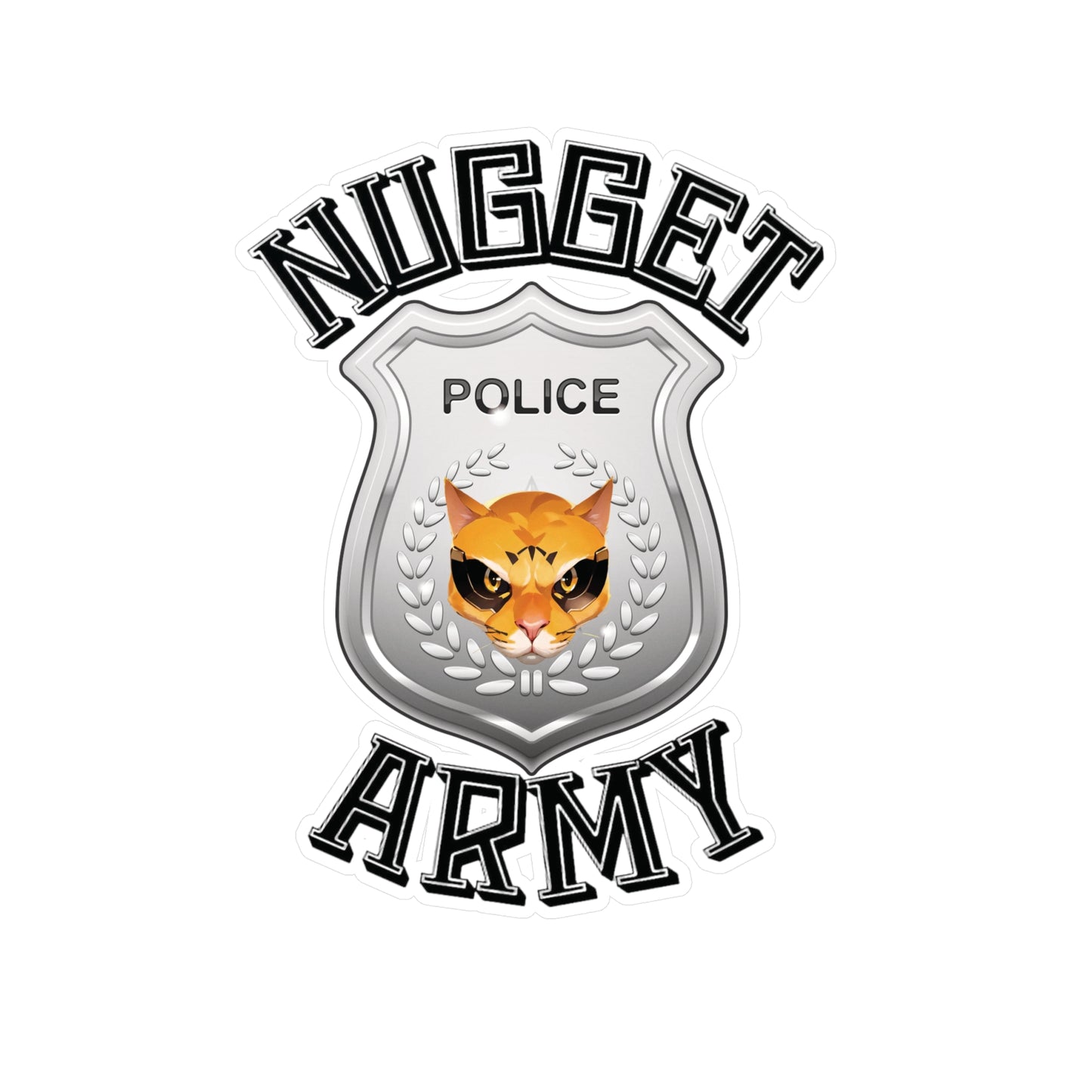Stand out with the Nugget Army Police available at Hey Nugget. Grab yours today!