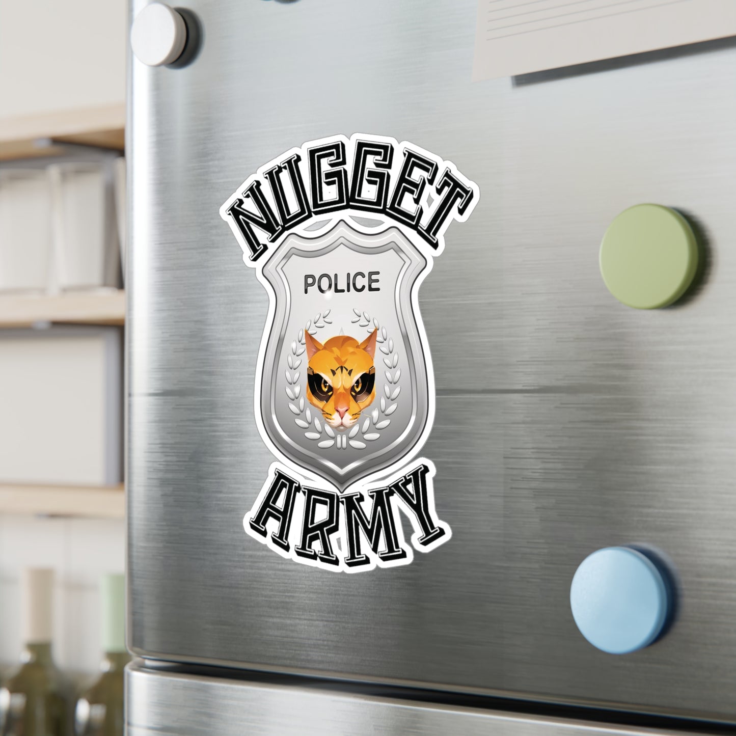 Stand out with the Nugget Army Police available at Hey Nugget. Grab yours today!