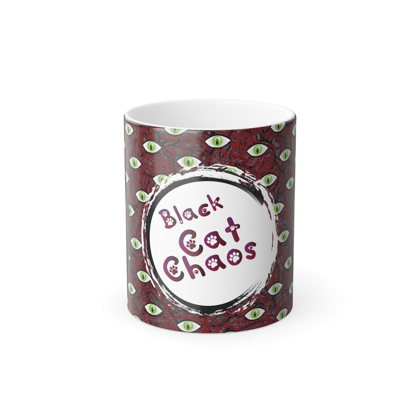 Stand out with the Black Cat Chaos Color Morphing Mug, 11oz available at Hey Nugget. Grab yours today!