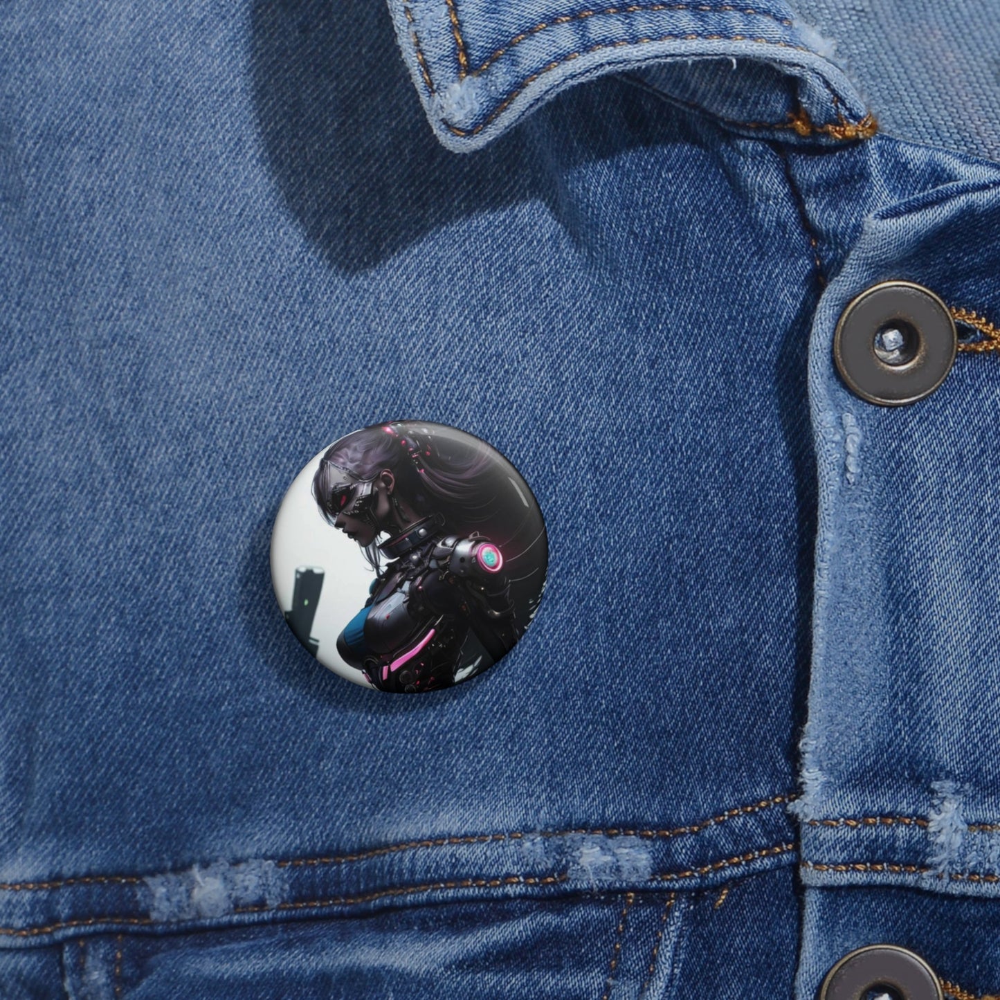 Stand out with the Cyber Twin Omega Pin Buttons available at Hey Nugget. Grab yours today!