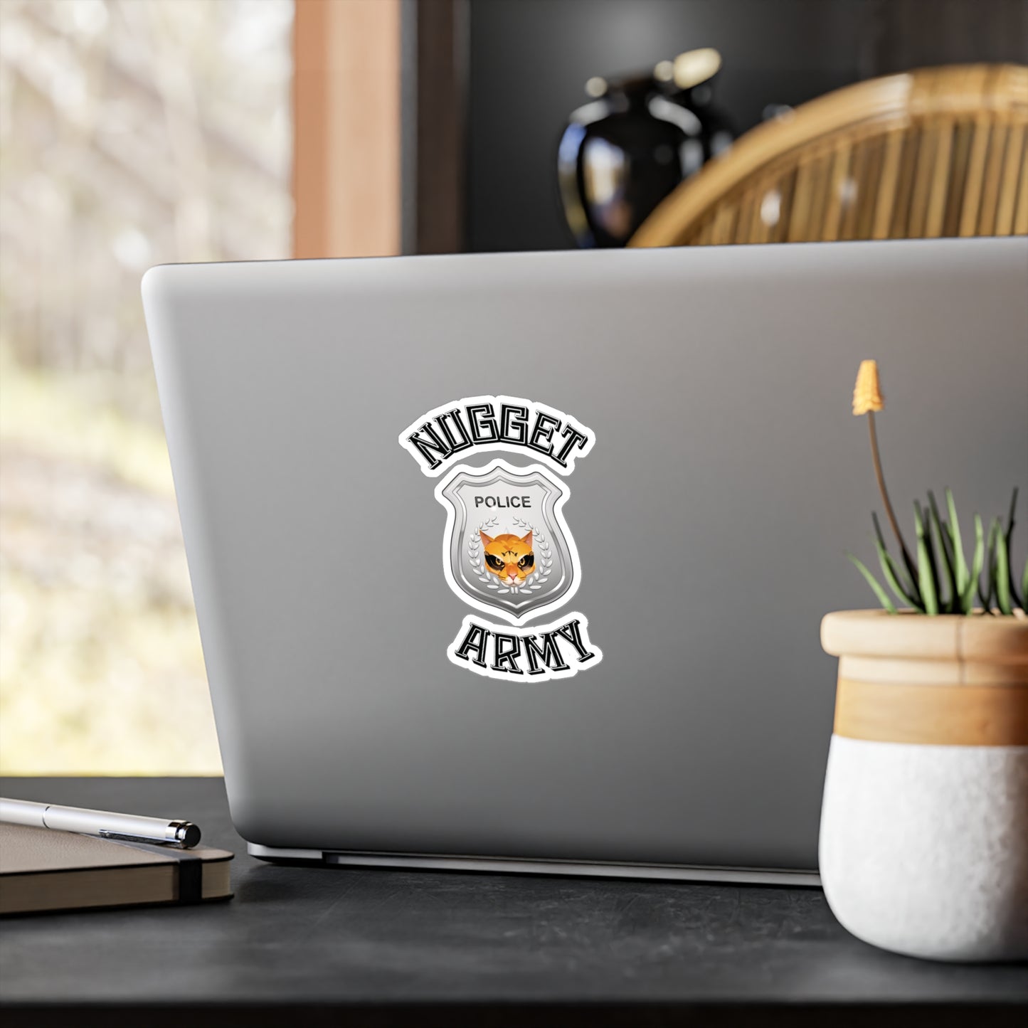 Stand out with the Nugget Army Police available at Hey Nugget. Grab yours today!