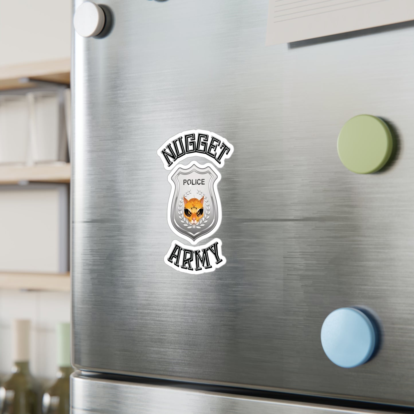Stand out with the Nugget Army Police available at Hey Nugget. Grab yours today!