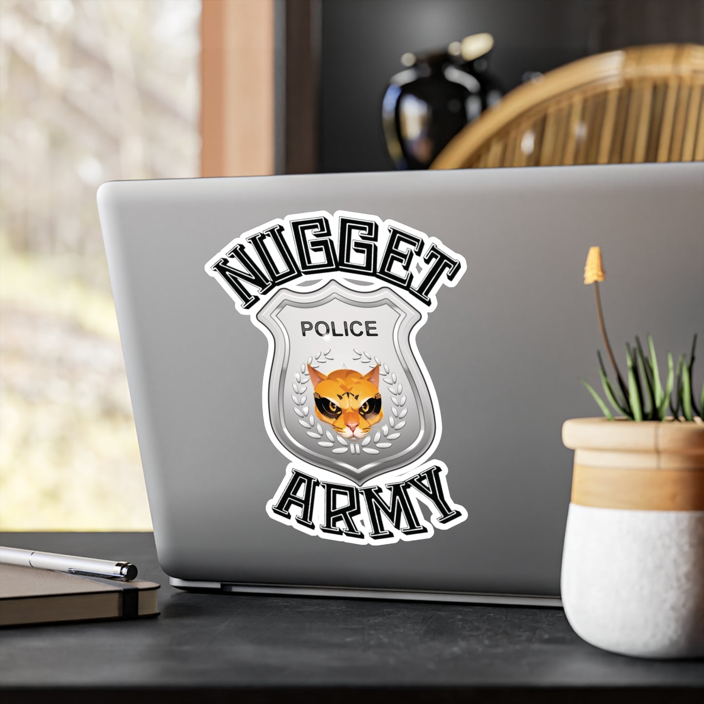 Stand out with the Nugget Army Police available at Hey Nugget. Grab yours today!