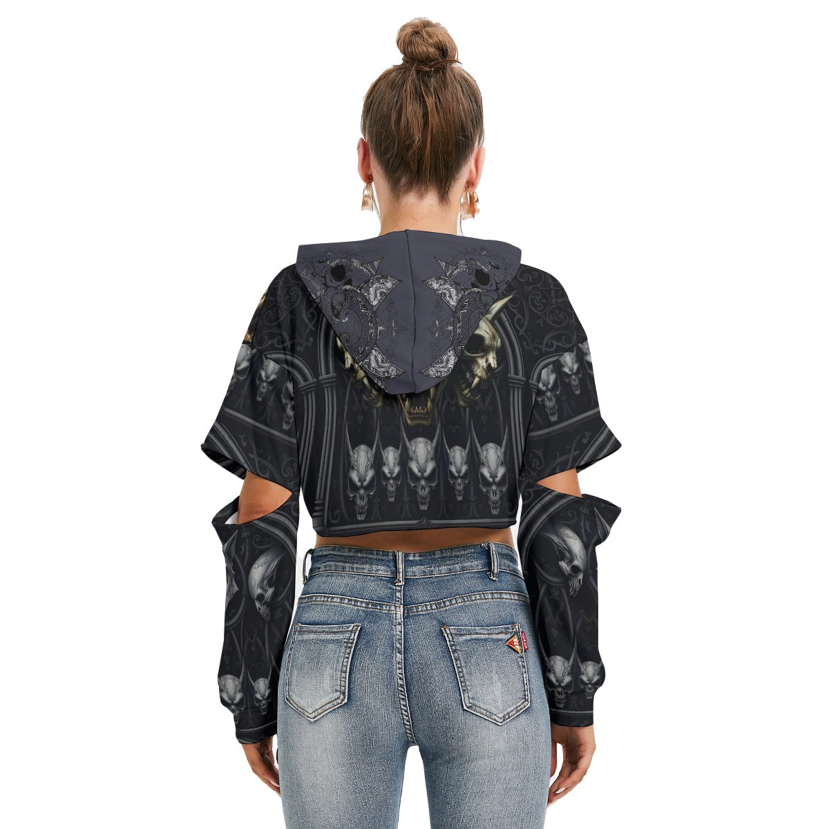 Stand out with the Meow all Evil Hoodie With Hollow Out Sleeve available at Hey Nugget. Grab yours today!