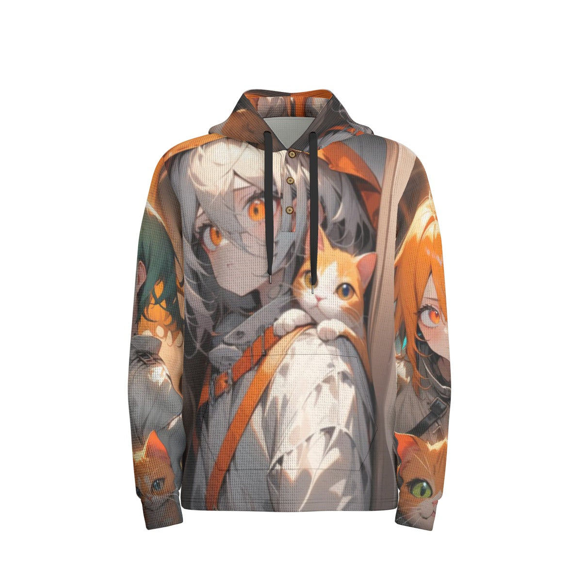Stand out with the Crazy Cat Lady Men's Half Button Hoodie available at Hey Nugget. Grab yours today!