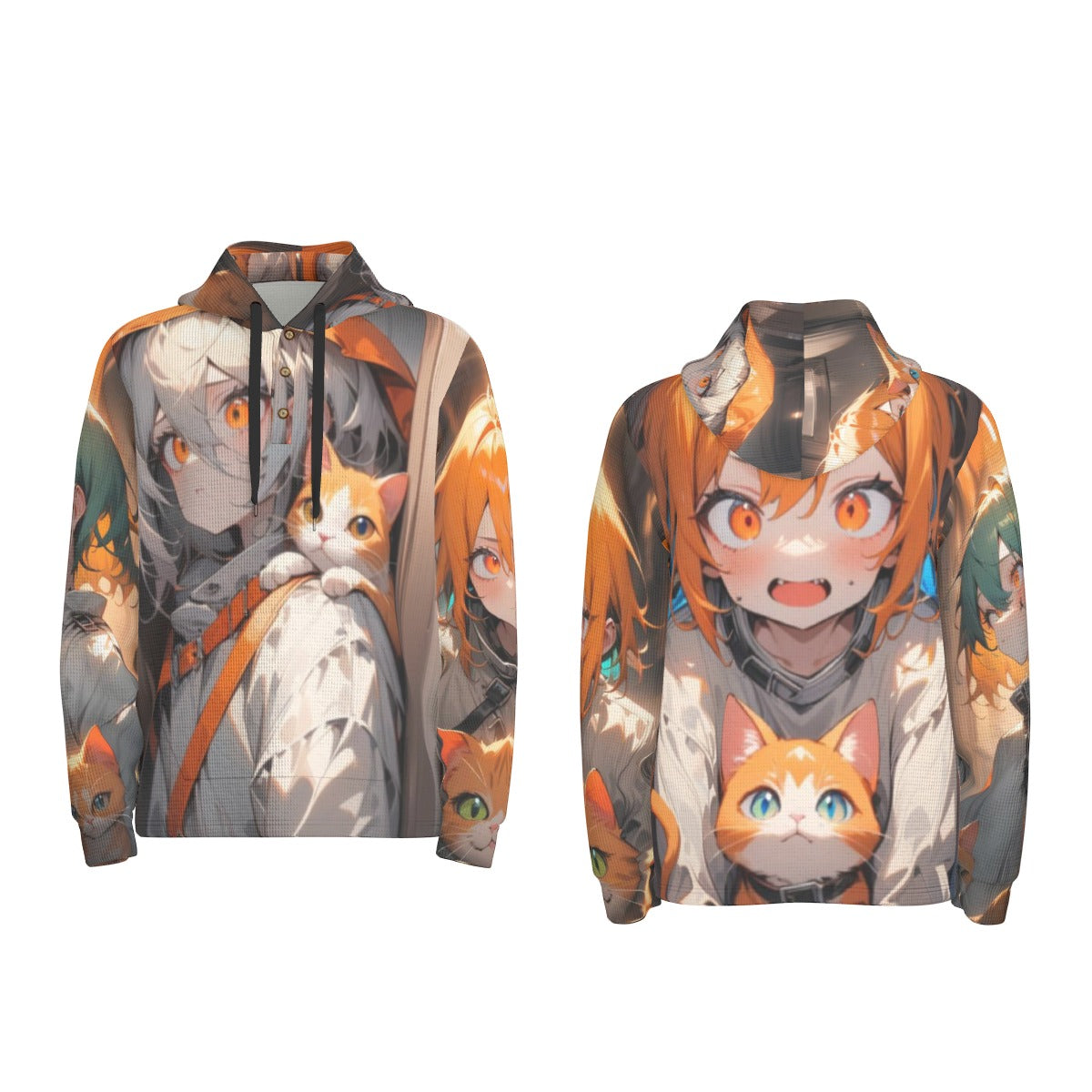 Stand out with the Crazy Cat Lady Men's Half Button Hoodie available at Hey Nugget. Grab yours today!