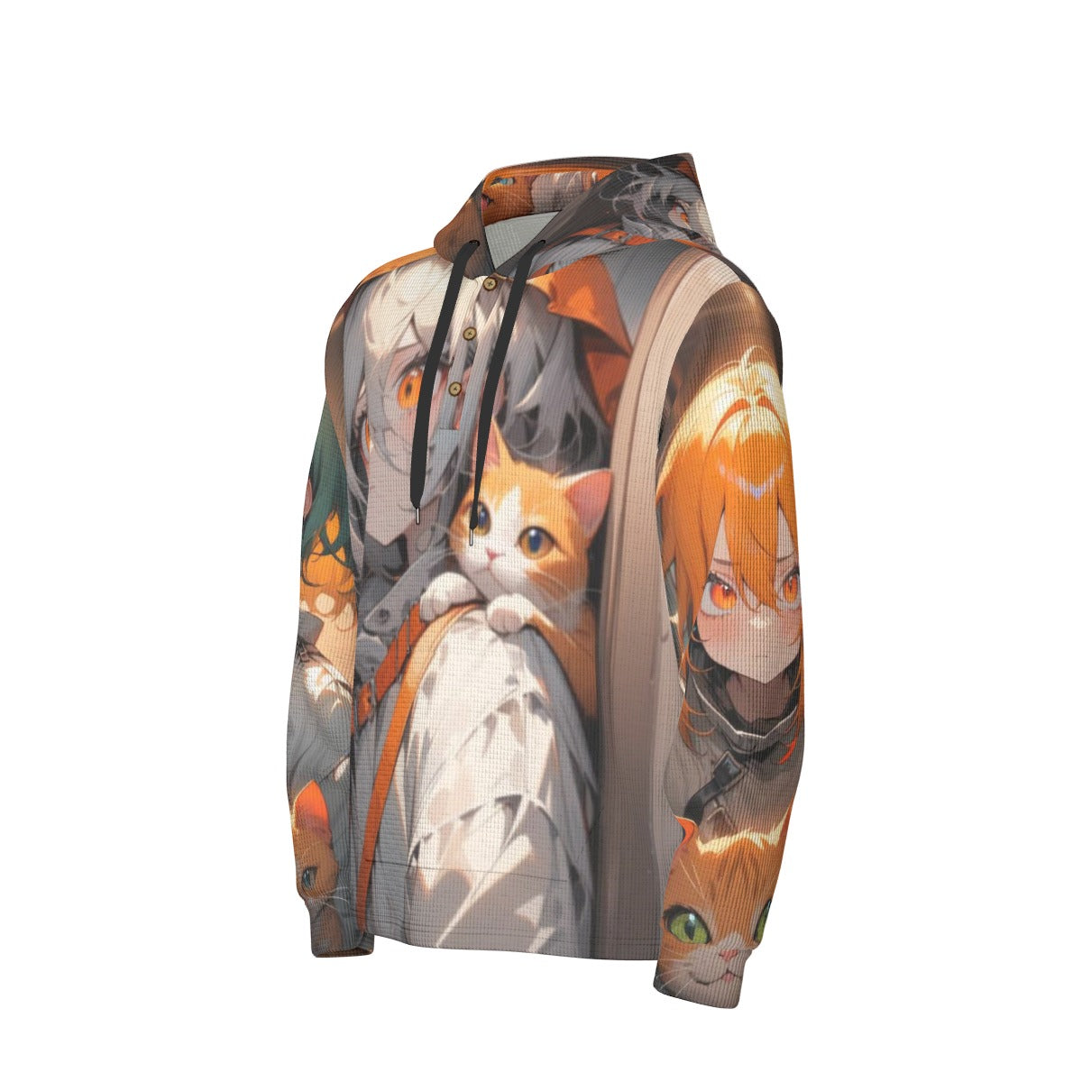 Stand out with the Crazy Cat Lady Men's Half Button Hoodie available at Hey Nugget. Grab yours today!