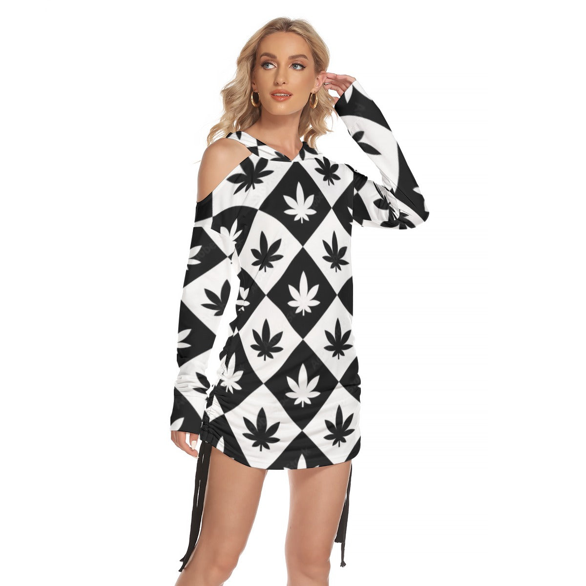 Stand out with the Good Vibes Women's One-shoulder Dress With Waist Shirring available at Hey Nugget. Grab yours today!
