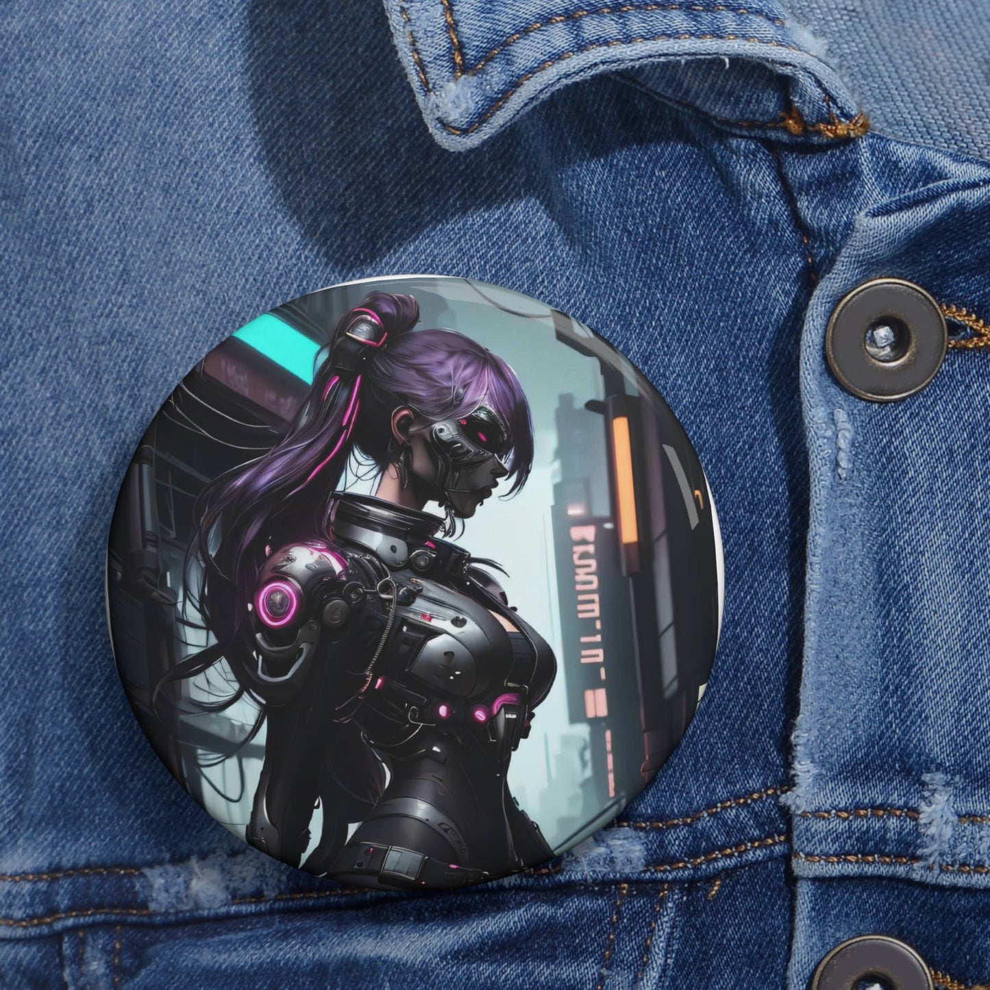 Stand out with the Cyber Twin Alpha Pin Buttons available at Hey Nugget. Grab yours today!