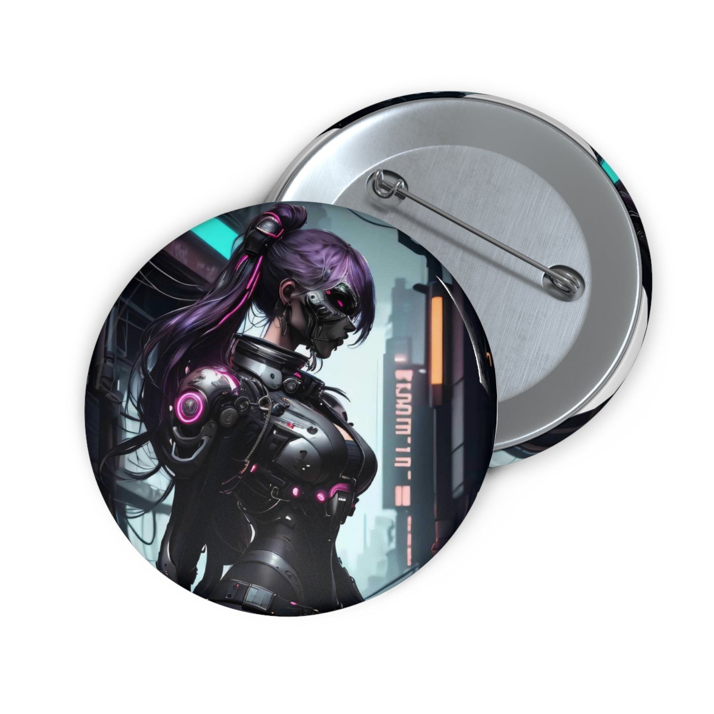 Stand out with the Cyber Twin Alpha Pin Buttons available at Hey Nugget. Grab yours today!