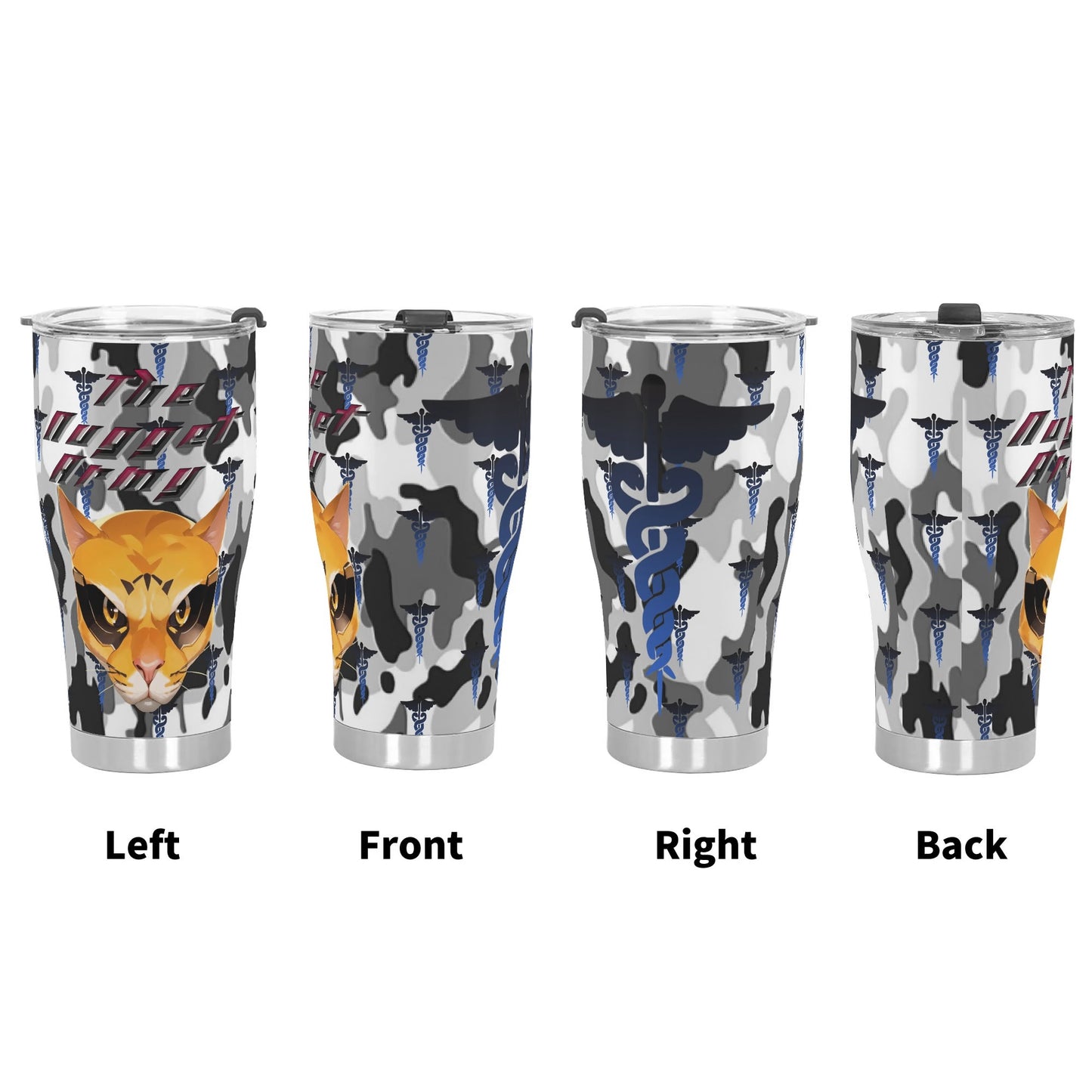 Stand out with the The Nugget Army Medic Stainless Steel Tumbler 30oz available at Hey Nugget. Grab yours today!