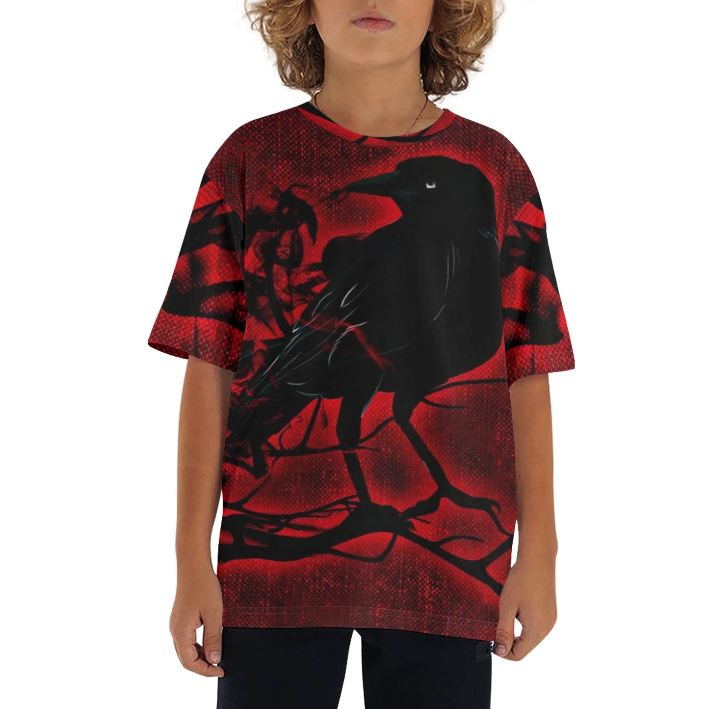 Stand out with the Dark Crow Childrens Loose Fit Short Sleeve T-Shirt available at Hey Nugget. Grab yours today!