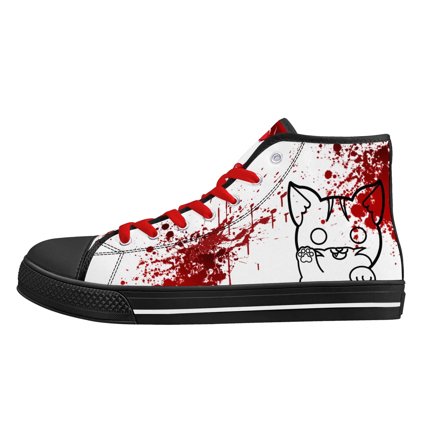 Stand out with the My Bloody Nuggieween Mens High Top Canvas Shoes available at Hey Nugget. Grab yours today!
