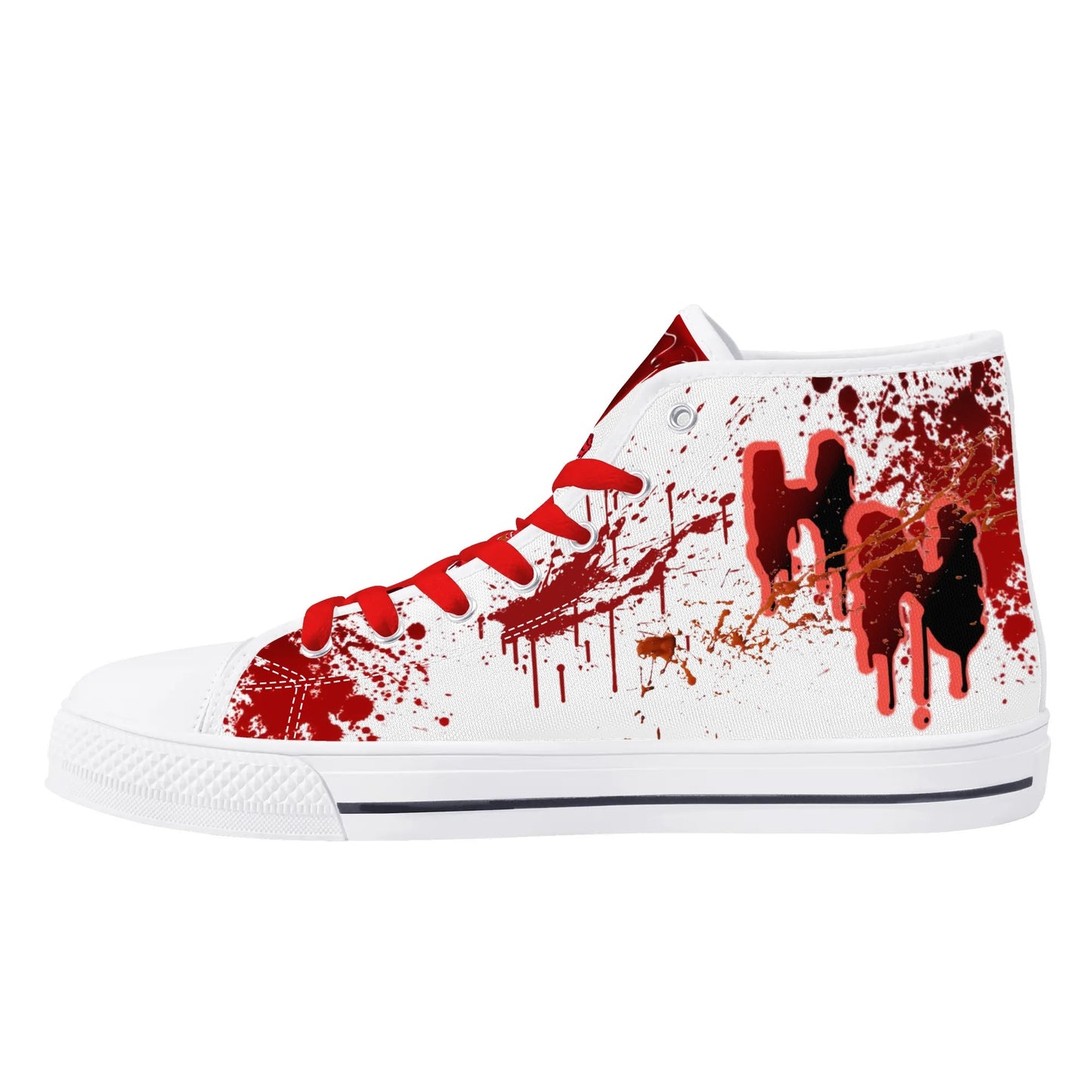 Stand out with the My Bloody Nuggieween Mens High Top Canvas Shoes available at Hey Nugget. Grab yours today!
