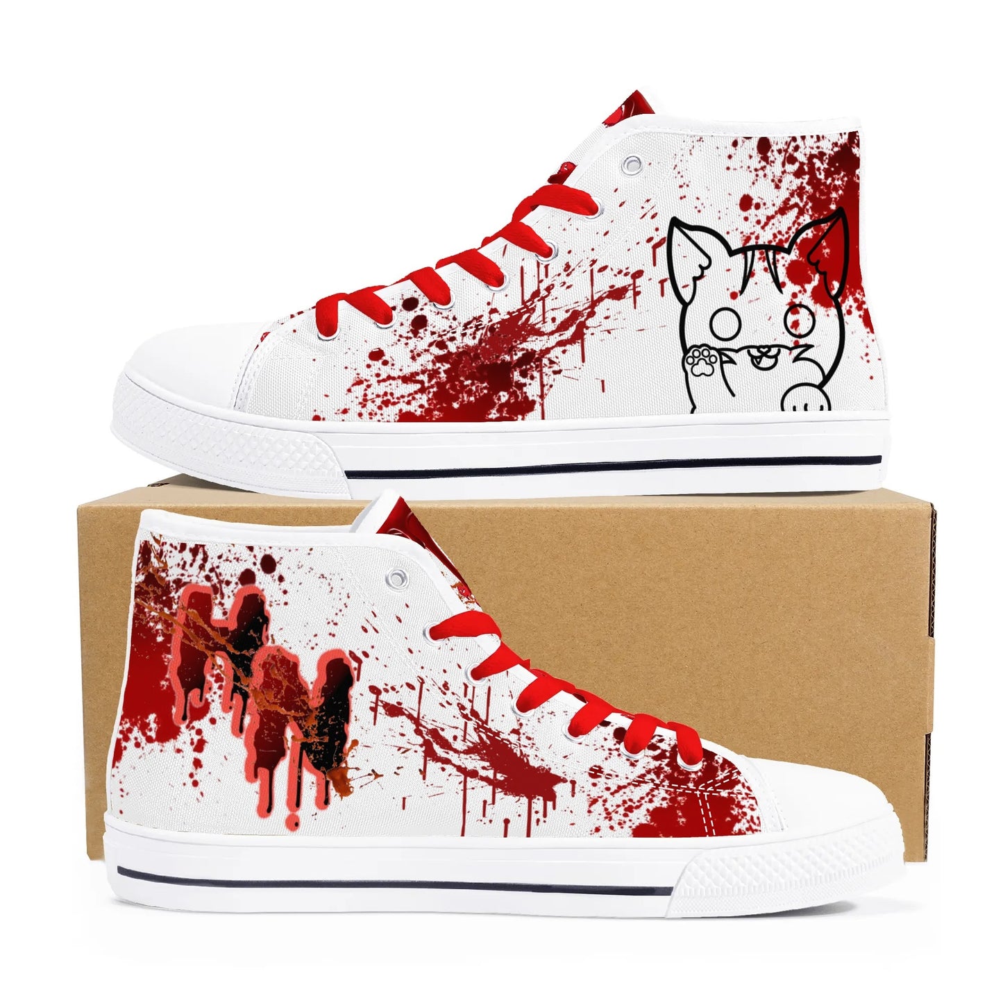 Stand out with the My Bloody Nuggieween Mens High Top Canvas Shoes available at Hey Nugget. Grab yours today!