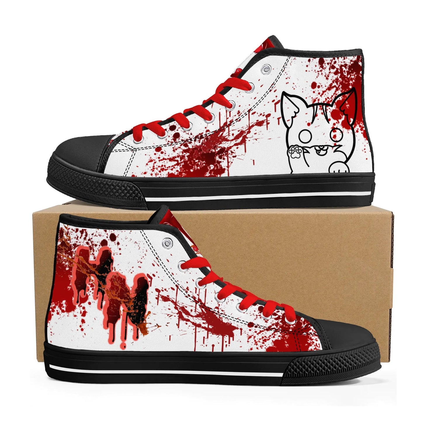 Stand out with the My Bloody Nuggieween Mens High Top Canvas Shoes available at Hey Nugget. Grab yours today!