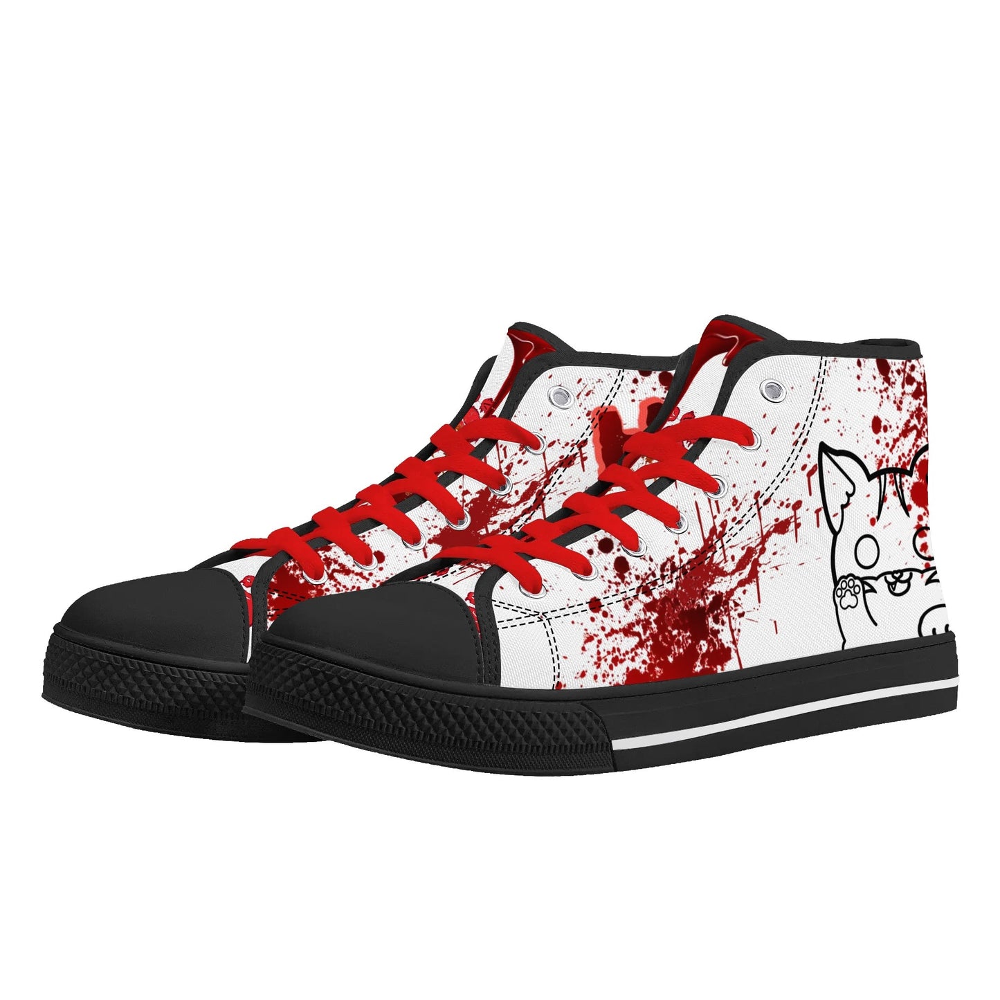 Stand out with the My Bloody Nuggieween Mens High Top Canvas Shoes available at Hey Nugget. Grab yours today!