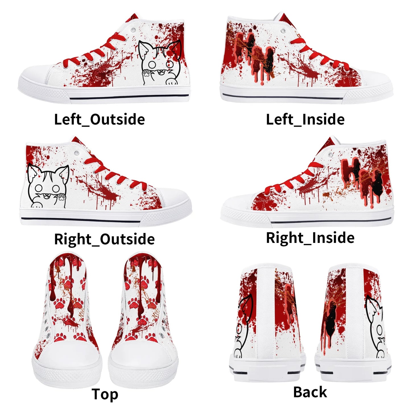 Stand out with the My Bloody Nuggieween Mens High Top Canvas Shoes available at Hey Nugget. Grab yours today!