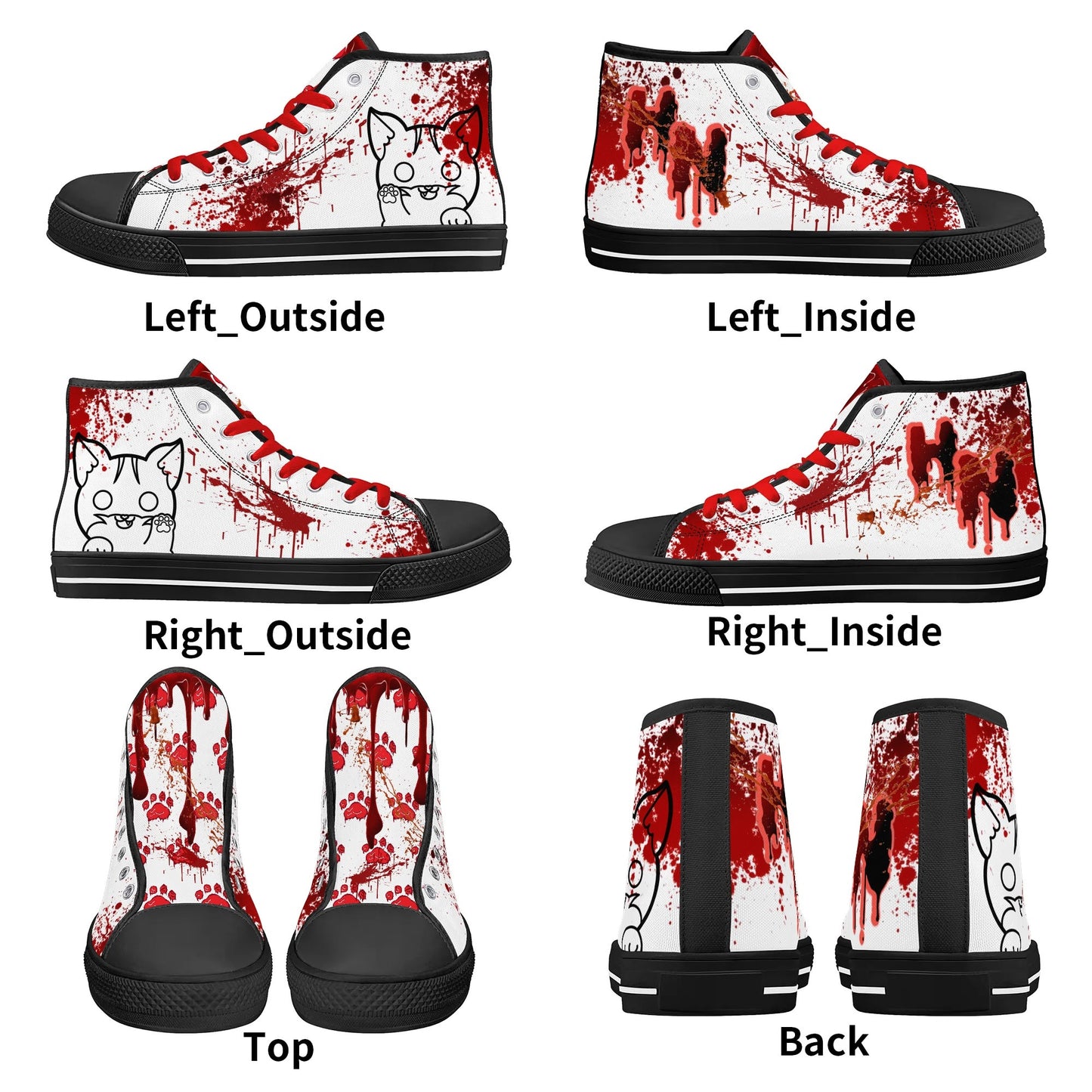 Stand out with the My Bloody Nuggieween Mens High Top Canvas Shoes available at Hey Nugget. Grab yours today!