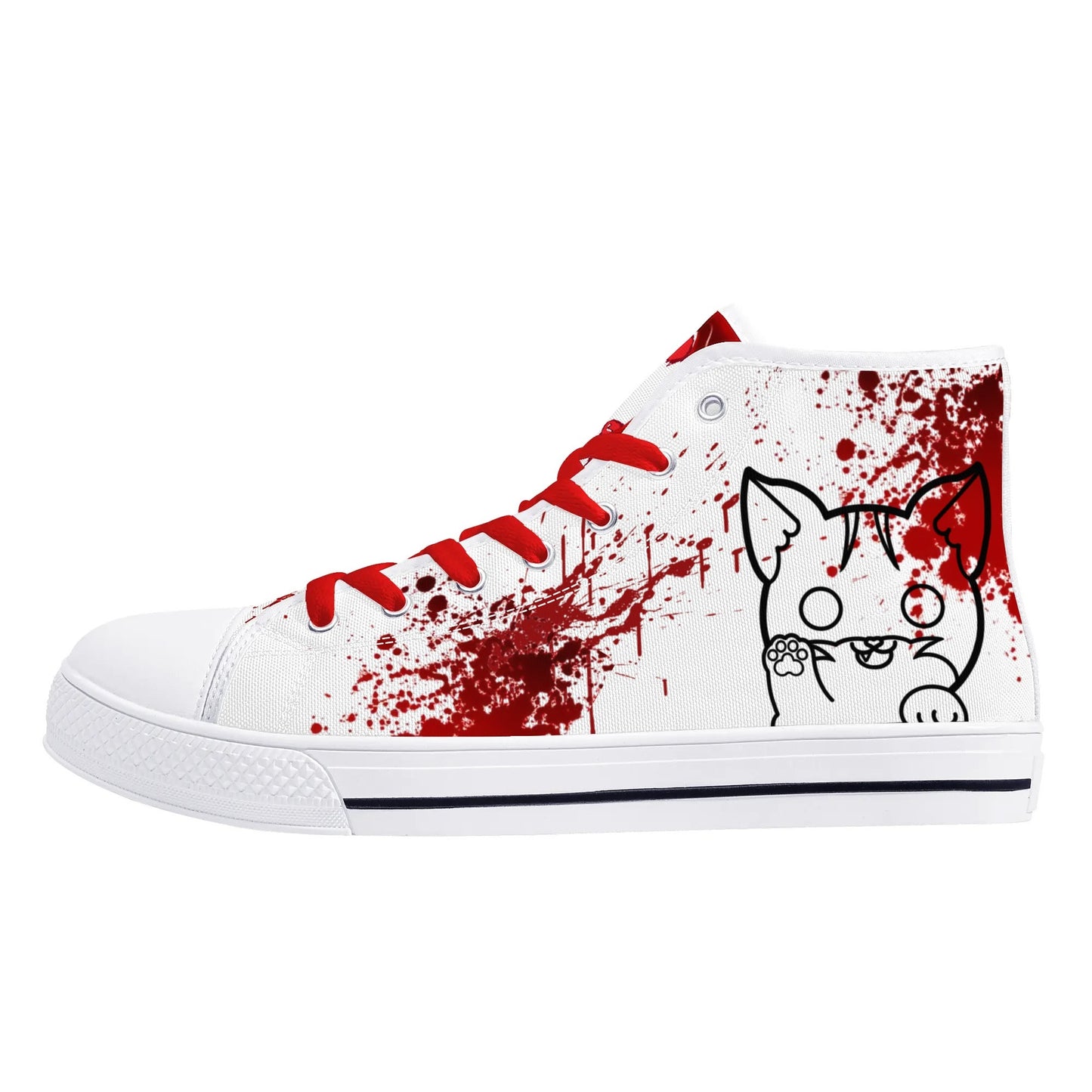 Stand out with the My Bloody Nuggieween Mens High Top Canvas Shoes available at Hey Nugget. Grab yours today!
