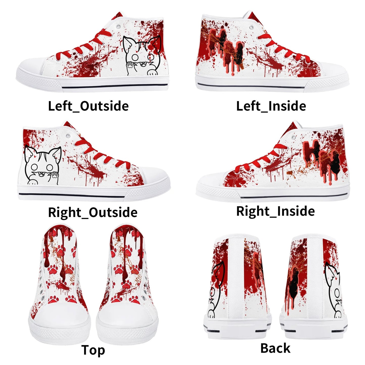 Stand out with the My Bloody Nuggieween Womens High Top Canvas Shoes available at Hey Nugget. Grab yours today!