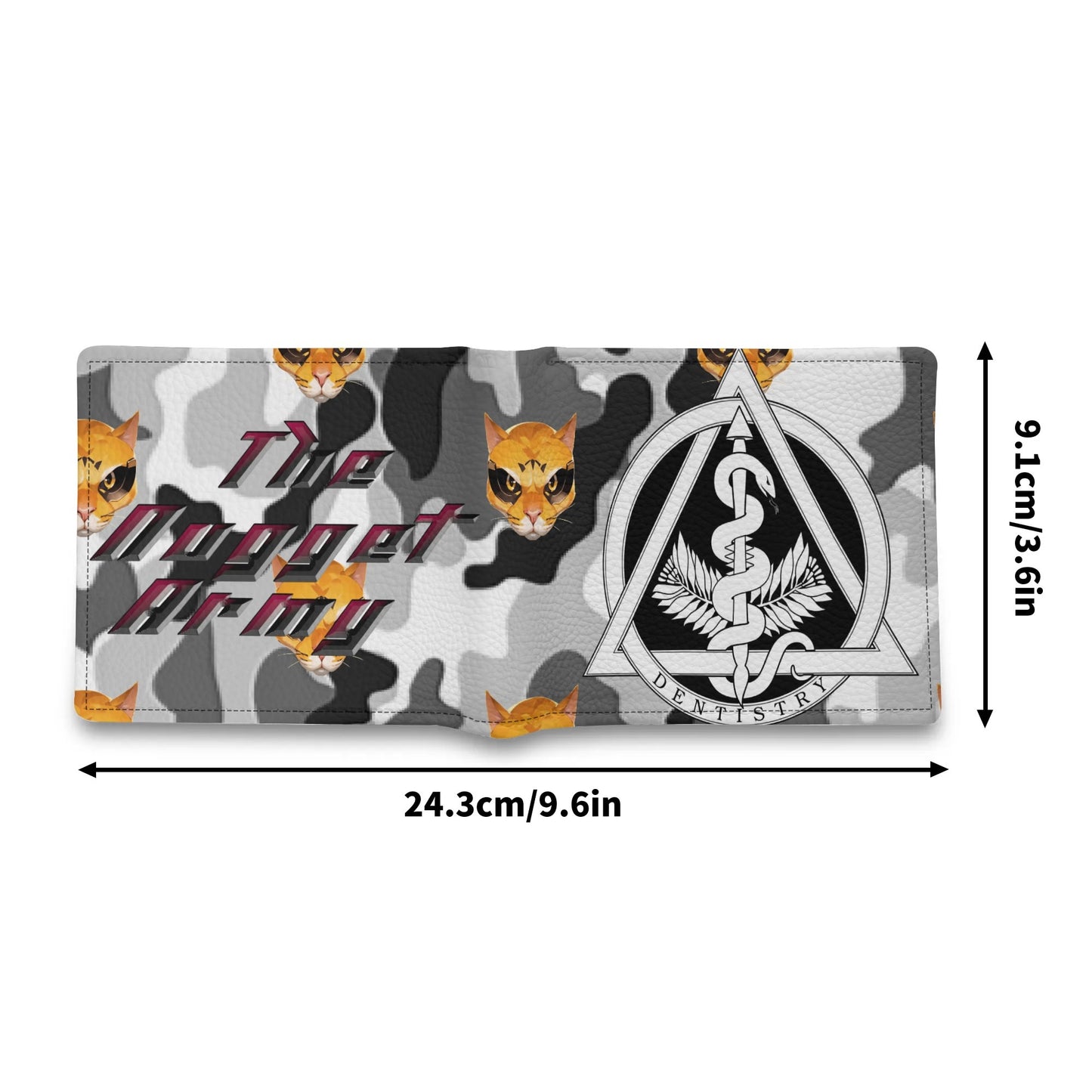 Stand out with the The Nugget Army Dentists Leather Wallet available at Hey Nugget. Grab yours today!