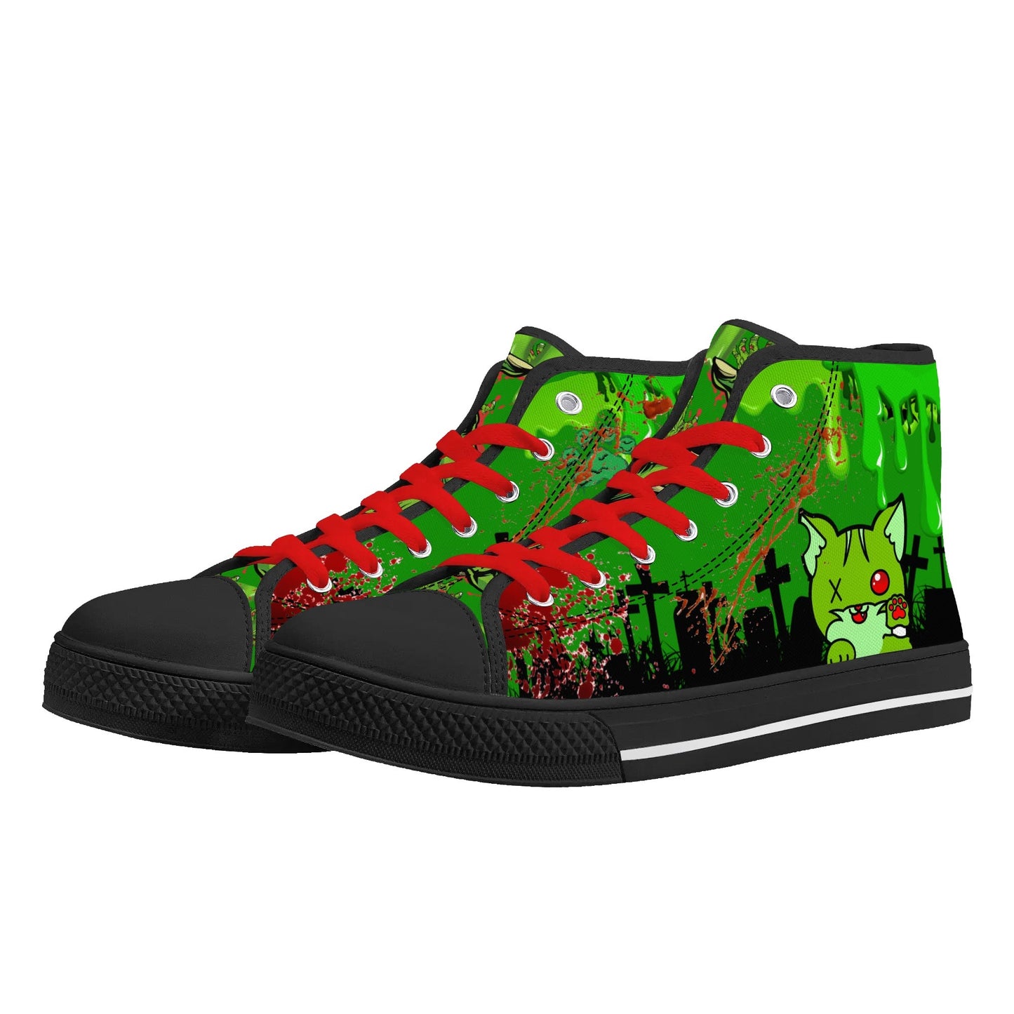 Stand out with the Zombified Womens High Top Canvas Shoes available at Hey Nugget. Grab yours today!