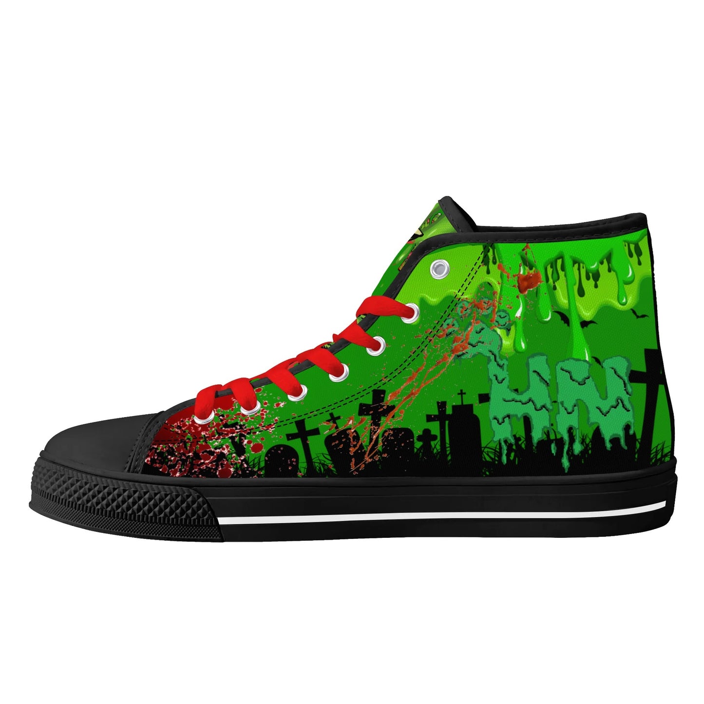 Stand out with the Zombified Womens High Top Canvas Shoes available at Hey Nugget. Grab yours today!