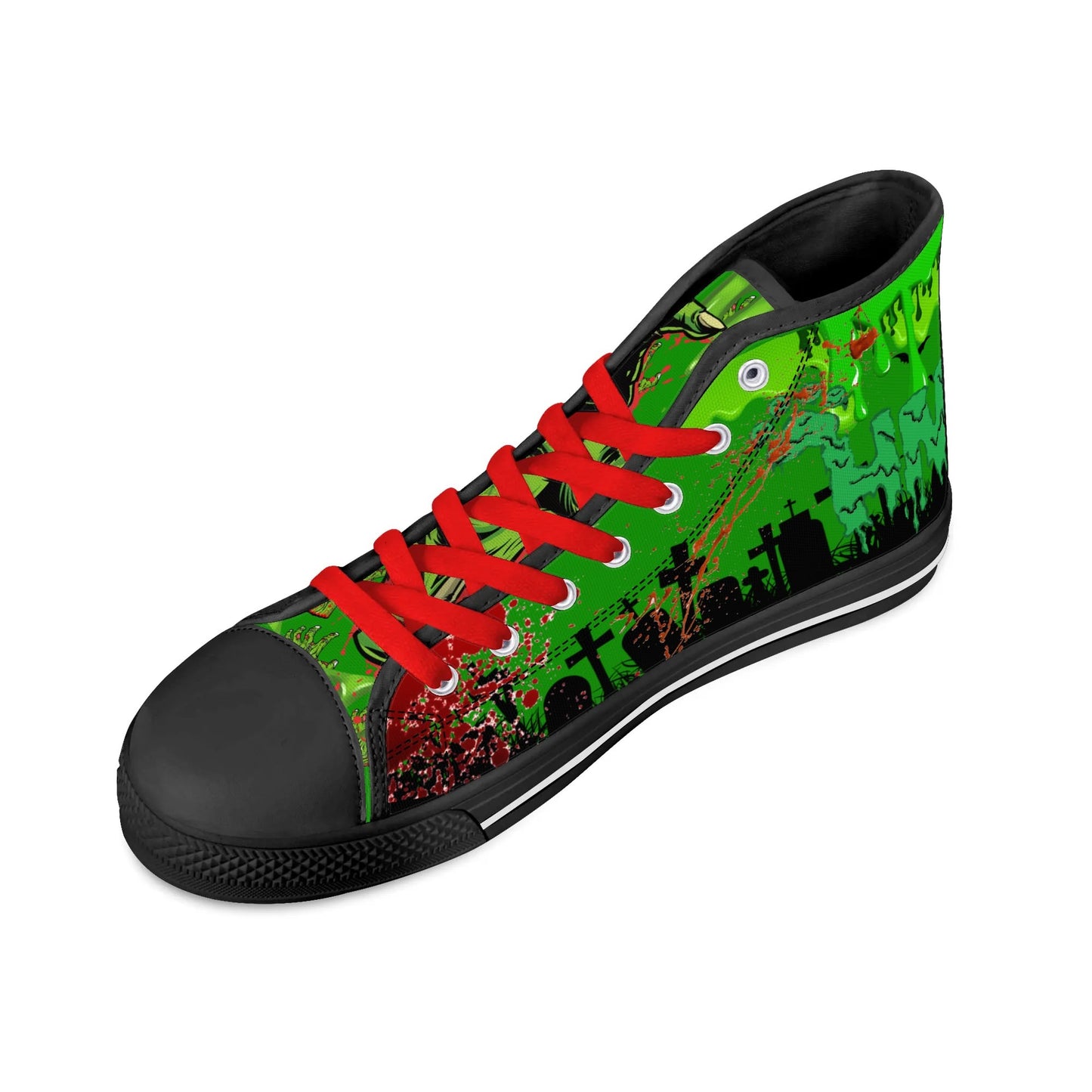 Stand out with the Zombified Womens High Top Canvas Shoes available at Hey Nugget. Grab yours today!