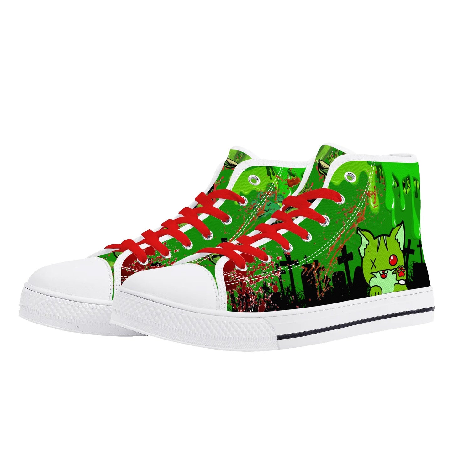 Stand out with the Zombified Womens High Top Canvas Shoes available at Hey Nugget. Grab yours today!
