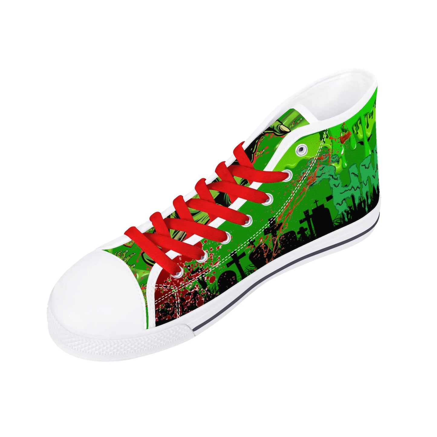 Stand out with the Zombified Womens High Top Canvas Shoes available at Hey Nugget. Grab yours today!