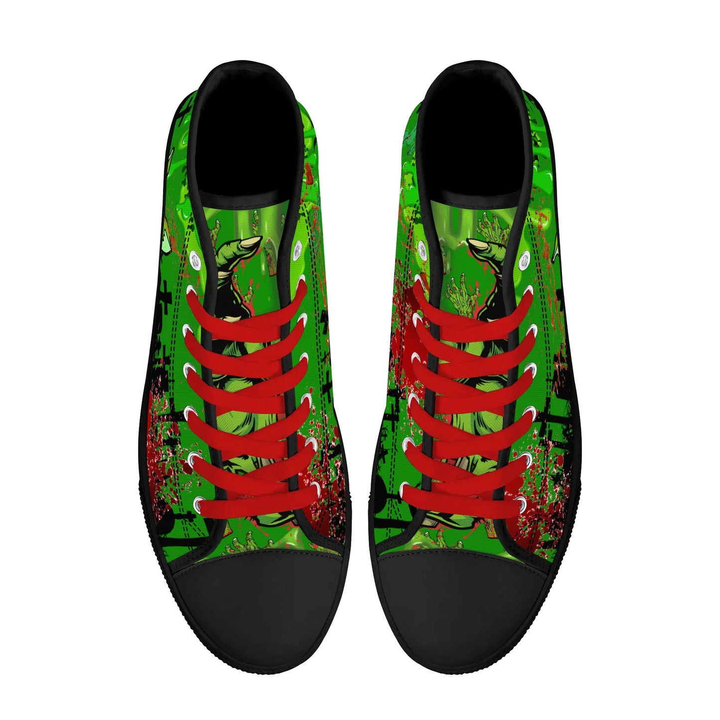 Stand out with the Zombified Womens High Top Canvas Shoes available at Hey Nugget. Grab yours today!