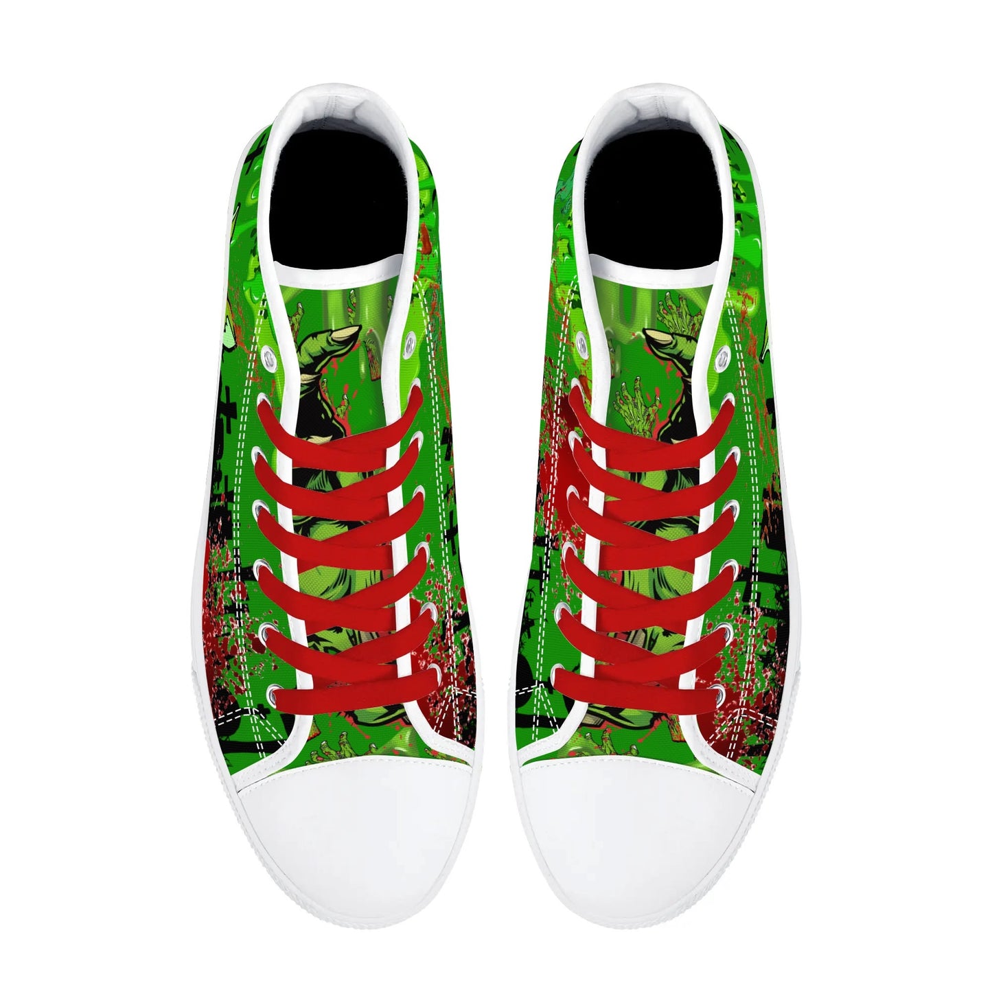 Stand out with the Zombified Womens High Top Canvas Shoes available at Hey Nugget. Grab yours today!