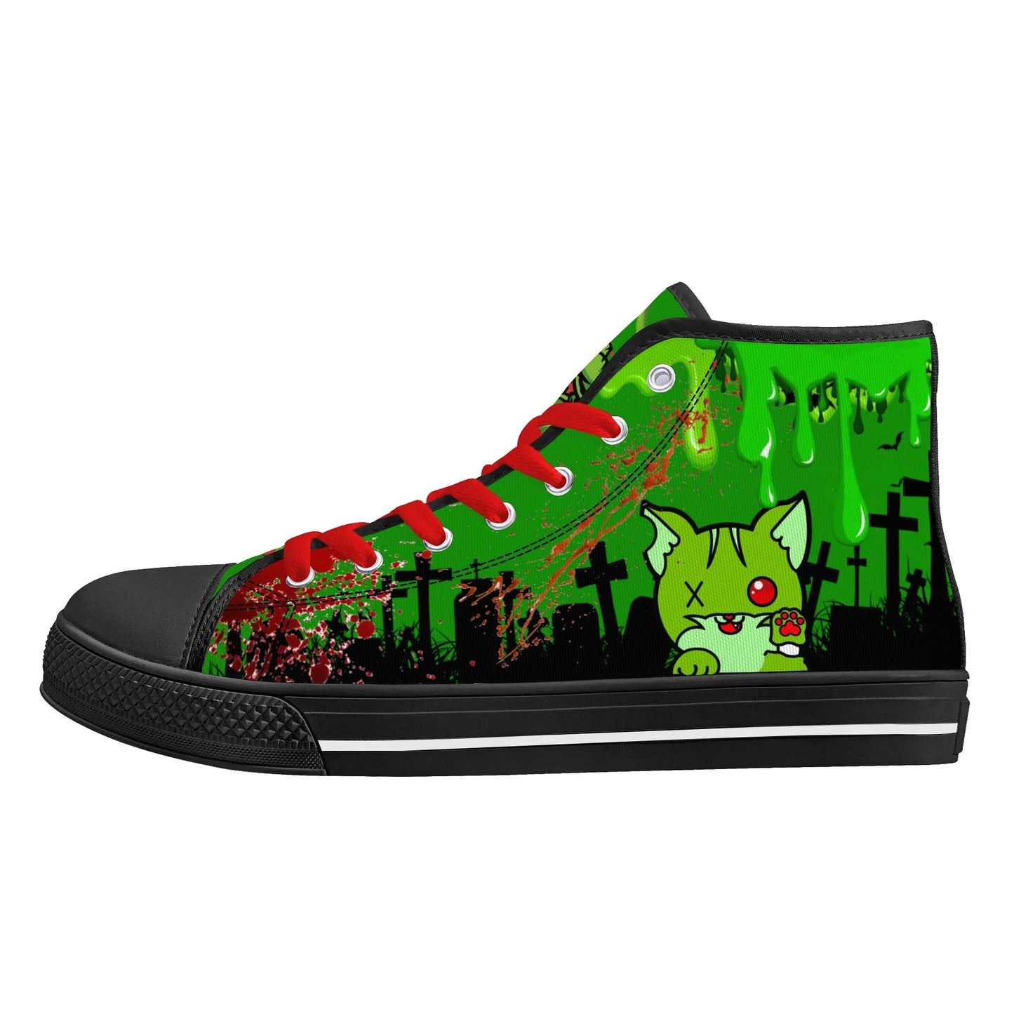 Stand out with the Zombified Womens High Top Canvas Shoes available at Hey Nugget. Grab yours today!