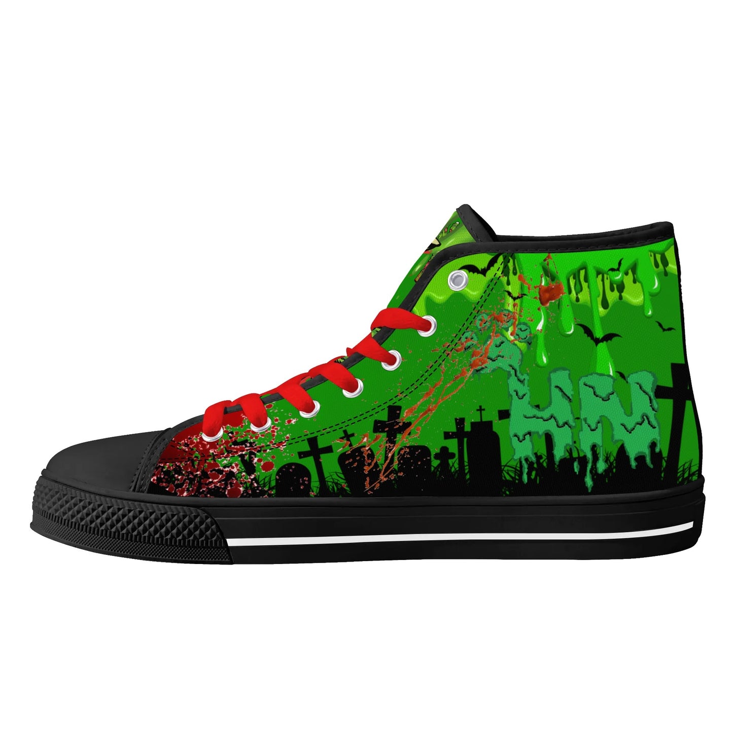 Stand out with the Zombified Mens High Top Canvas Shoes available at Hey Nugget. Grab yours today!