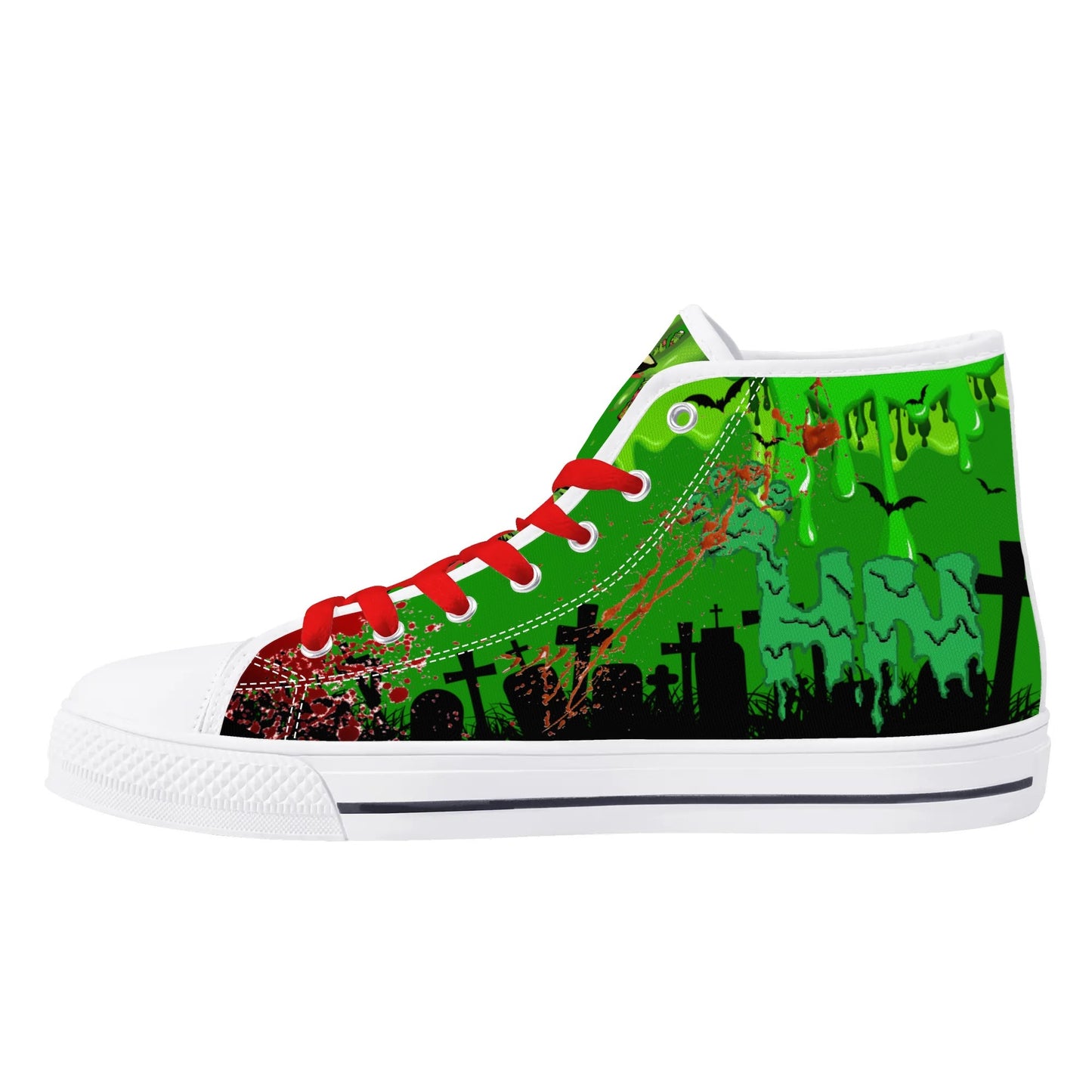 Stand out with the Zombified Mens High Top Canvas Shoes available at Hey Nugget. Grab yours today!