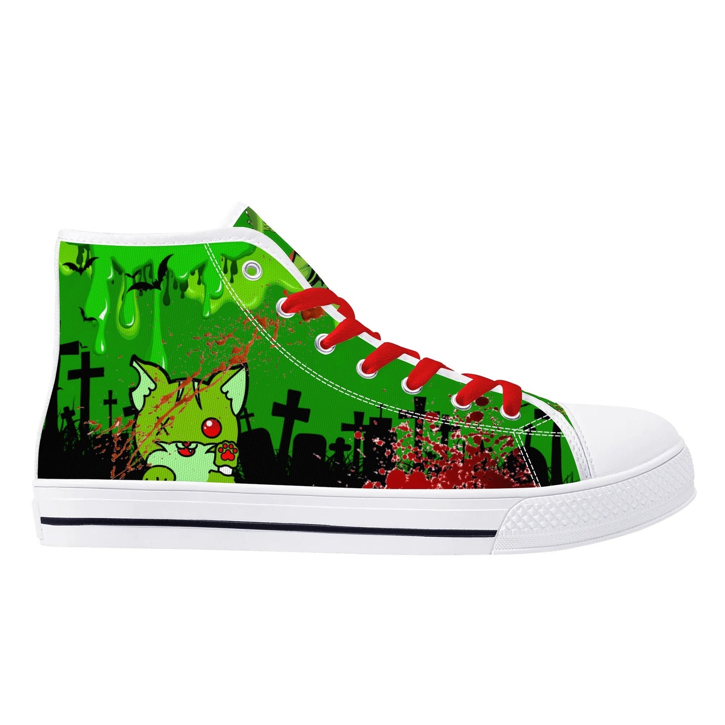 Stand out with the Zombified Mens High Top Canvas Shoes available at Hey Nugget. Grab yours today!