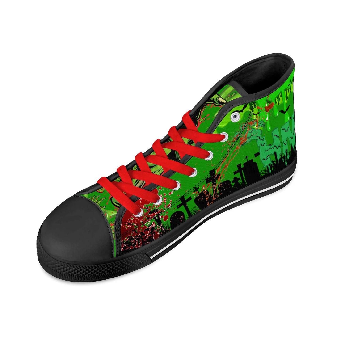 Stand out with the Zombified Mens High Top Canvas Shoes available at Hey Nugget. Grab yours today!