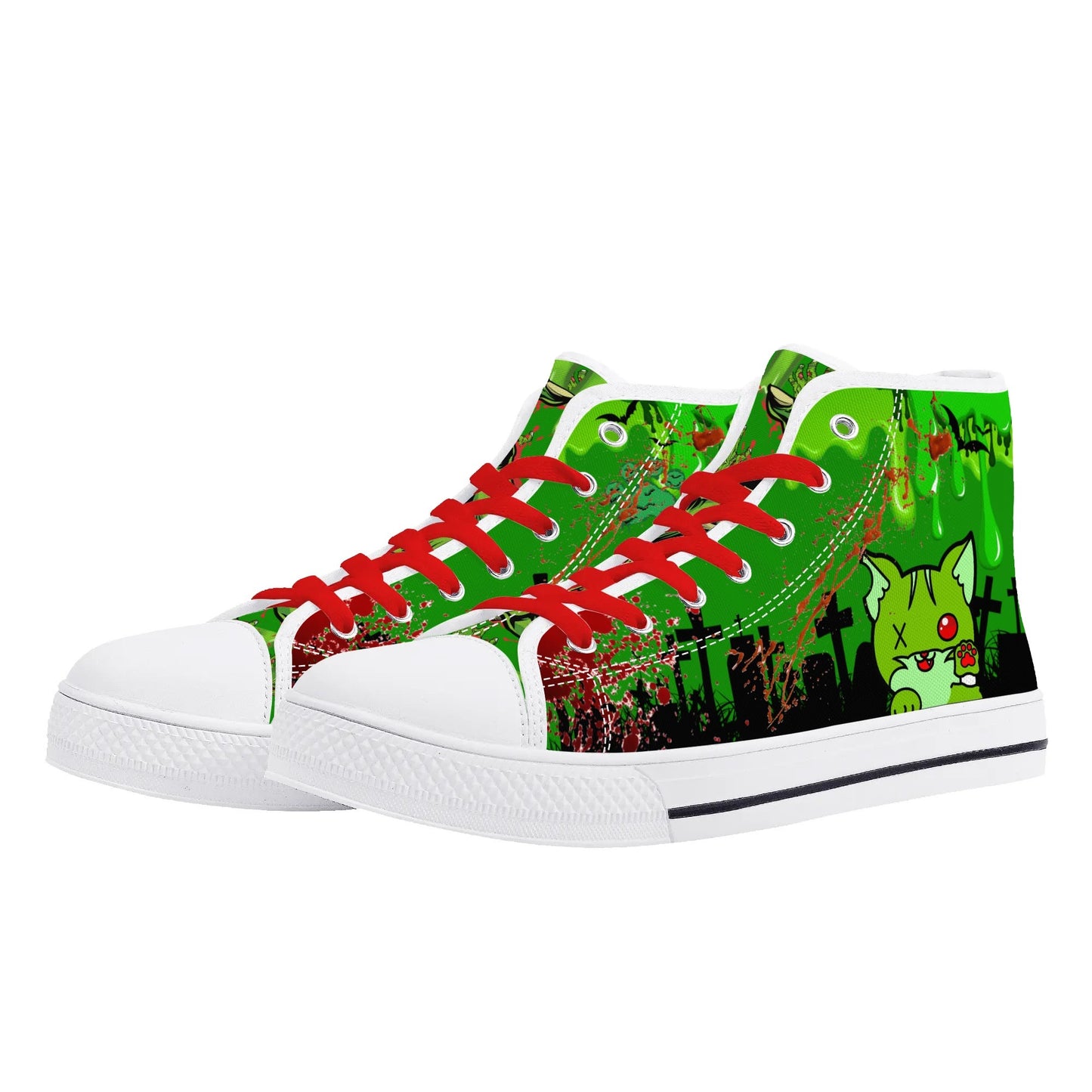 Stand out with the Zombified Mens High Top Canvas Shoes available at Hey Nugget. Grab yours today!