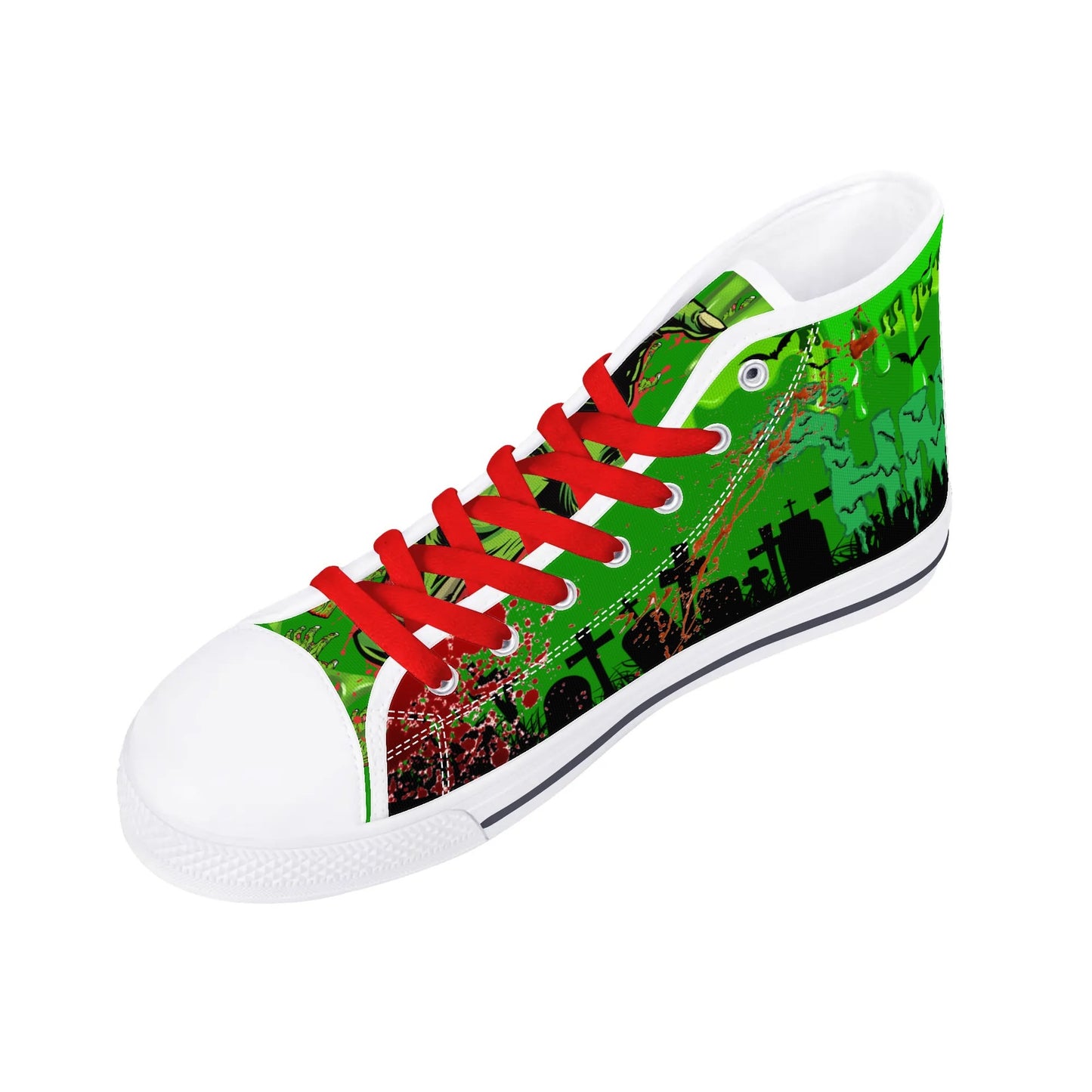 Stand out with the Zombified Mens High Top Canvas Shoes available at Hey Nugget. Grab yours today!