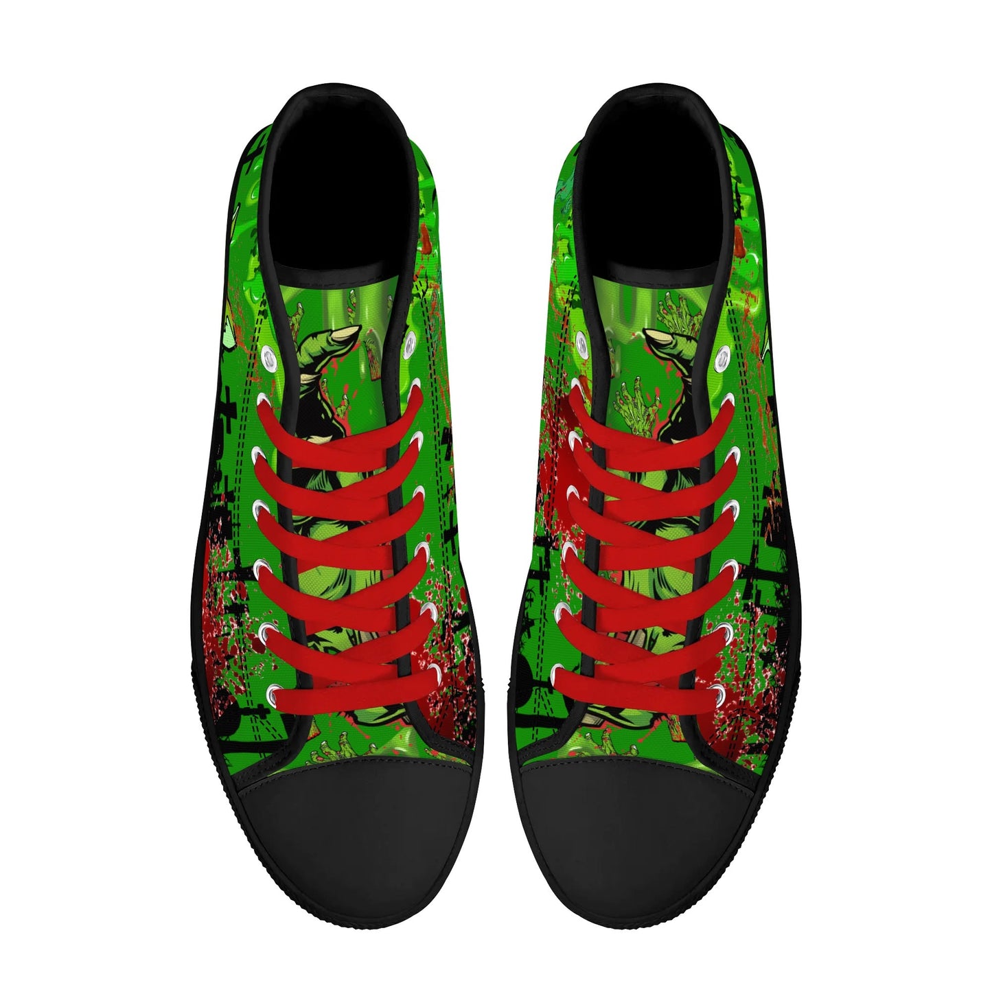 Stand out with the Zombified Mens High Top Canvas Shoes available at Hey Nugget. Grab yours today!