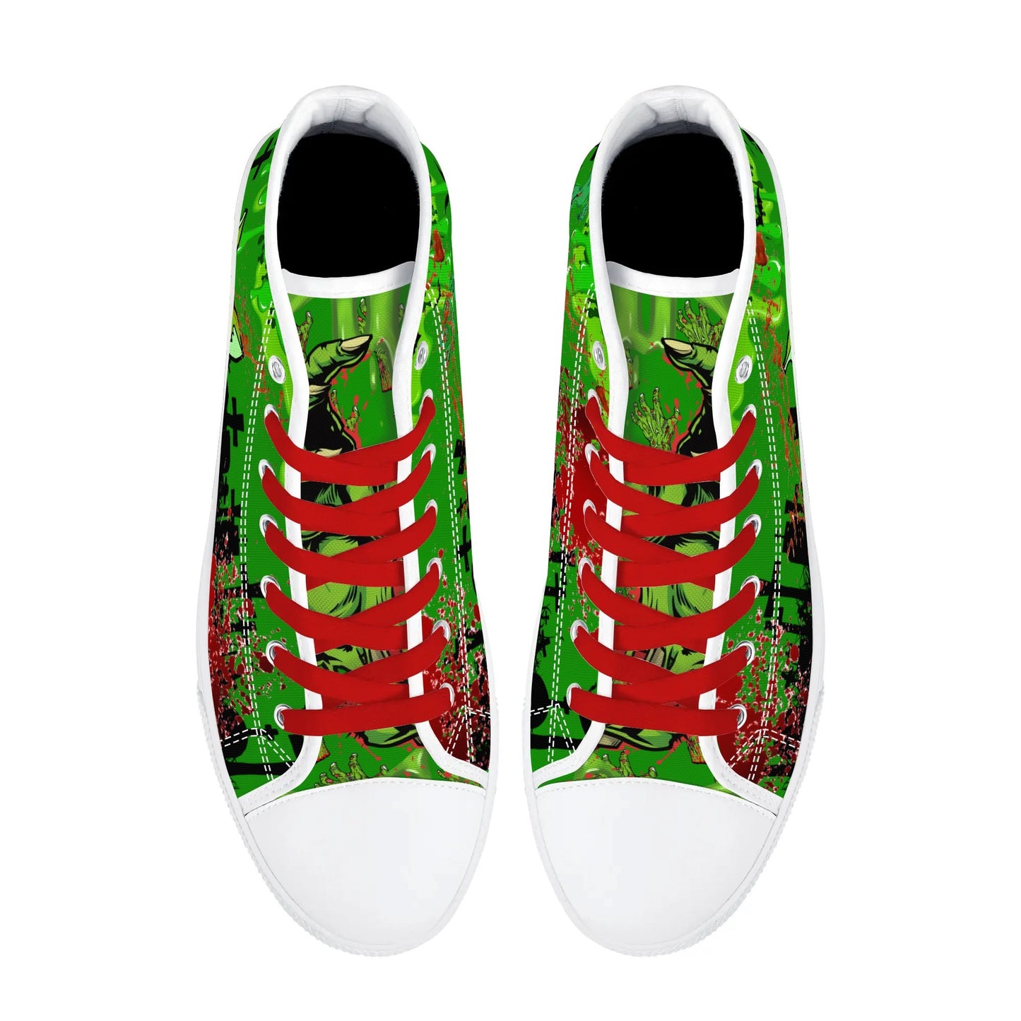 Stand out with the Zombified Mens High Top Canvas Shoes available at Hey Nugget. Grab yours today!