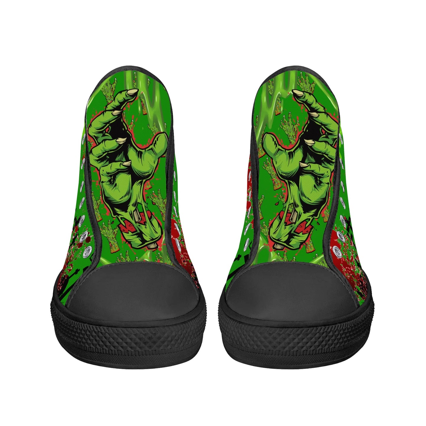 Stand out with the Zombified Mens High Top Canvas Shoes available at Hey Nugget. Grab yours today!