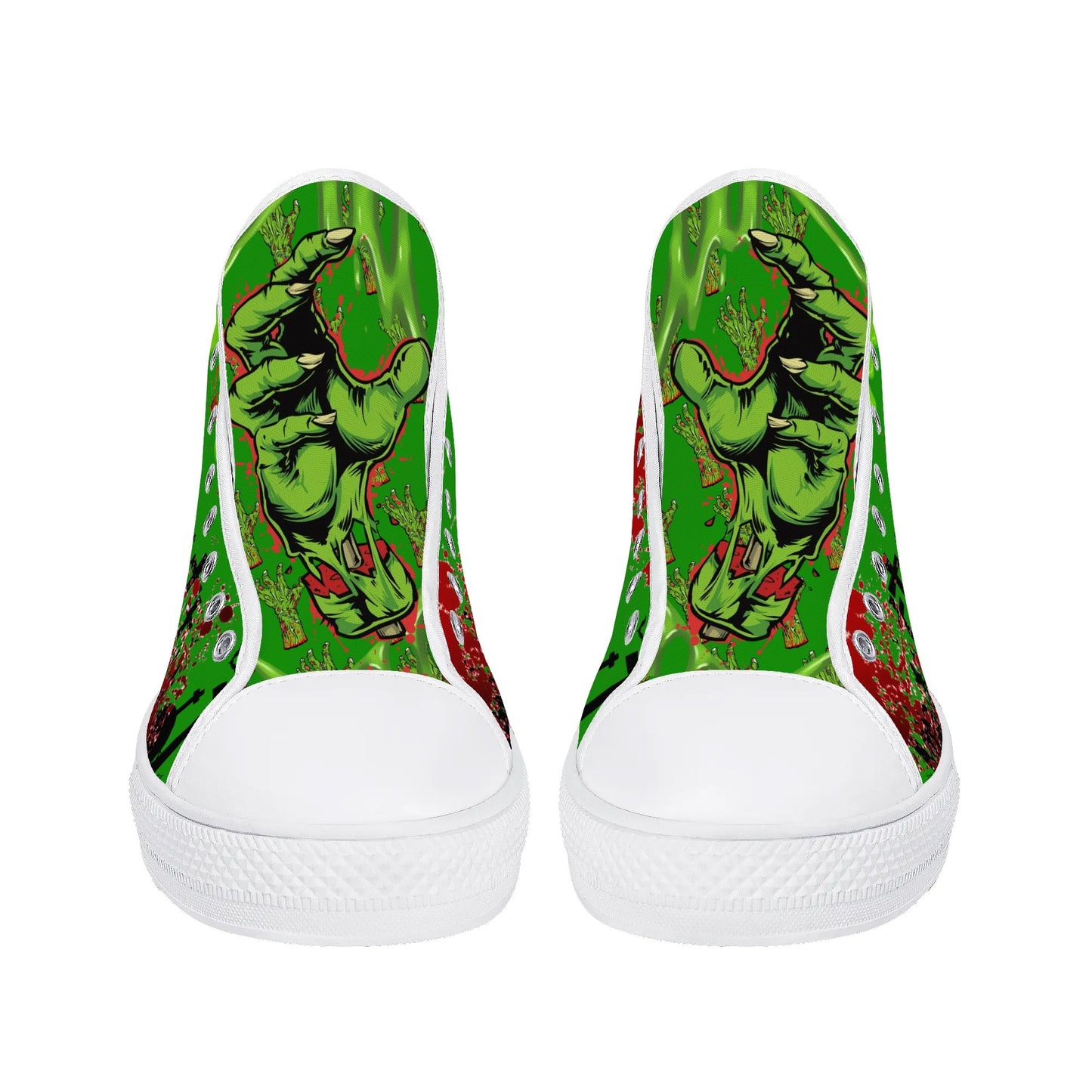 Stand out with the Zombified Mens High Top Canvas Shoes available at Hey Nugget. Grab yours today!