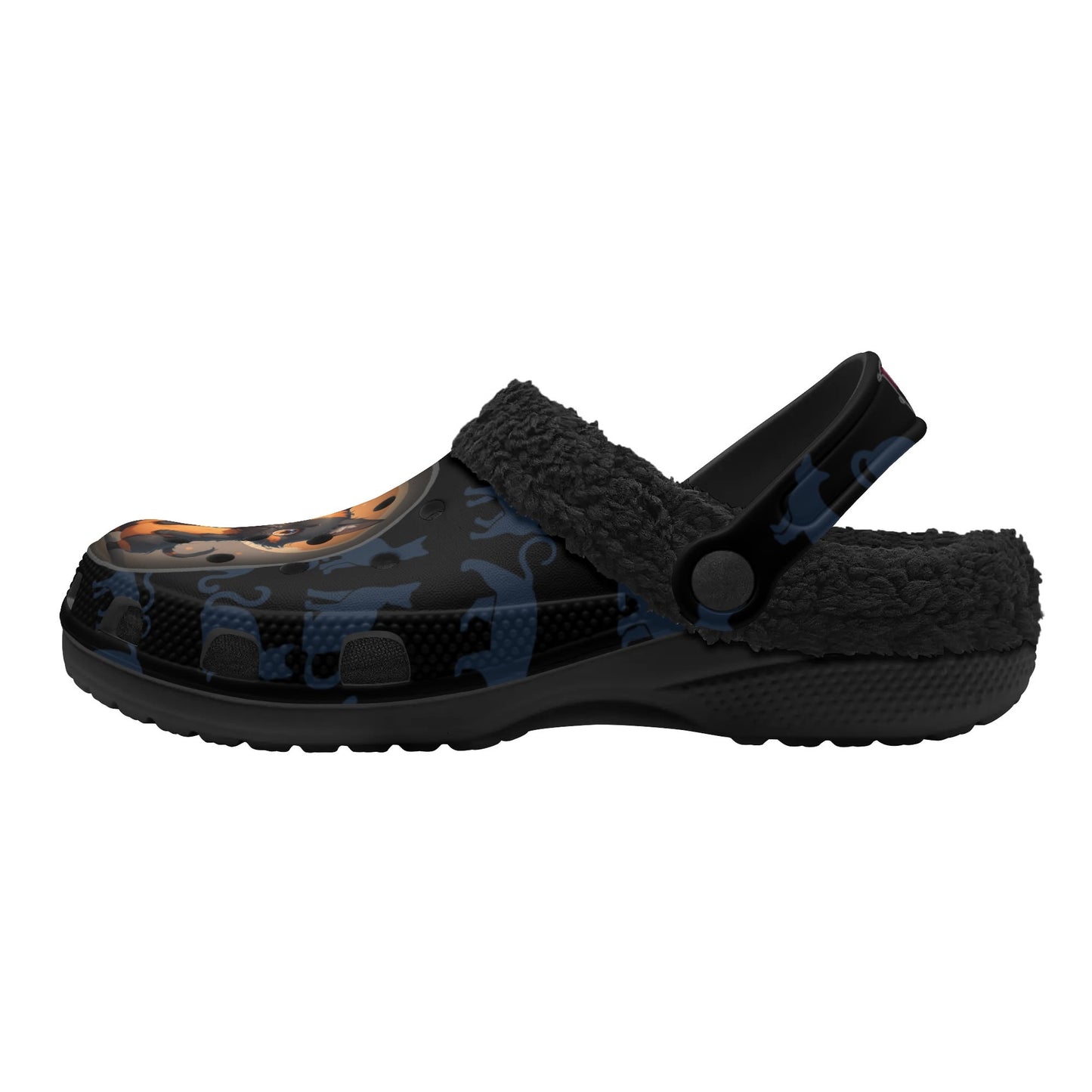 Stand out with the Black Cat Chaos Adults Black Winter Fur Lined house shoes available at Hey Nugget. Grab yours today!