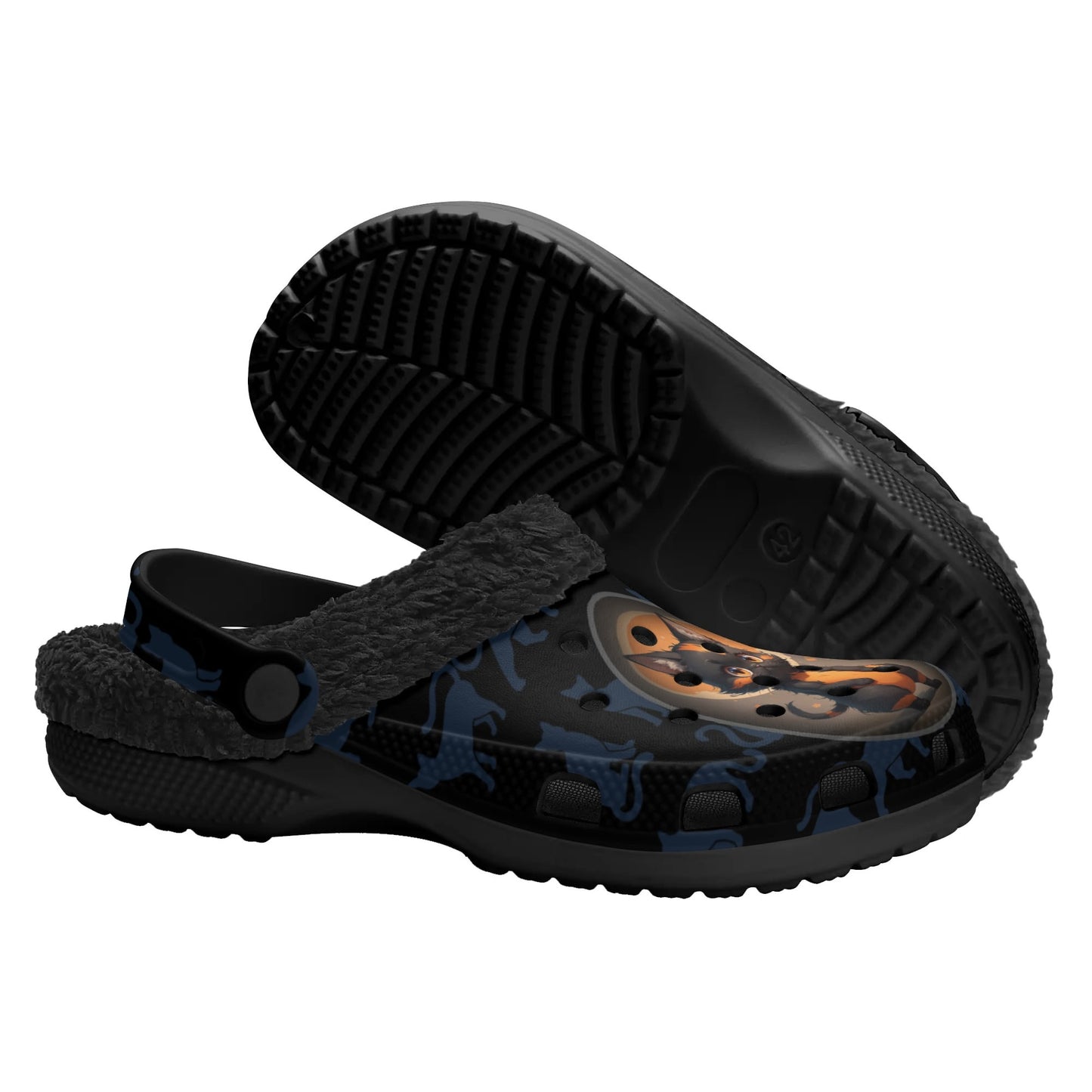 Stand out with the Black Cat Chaos Adults Black Winter Fur Lined house shoes available at Hey Nugget. Grab yours today!