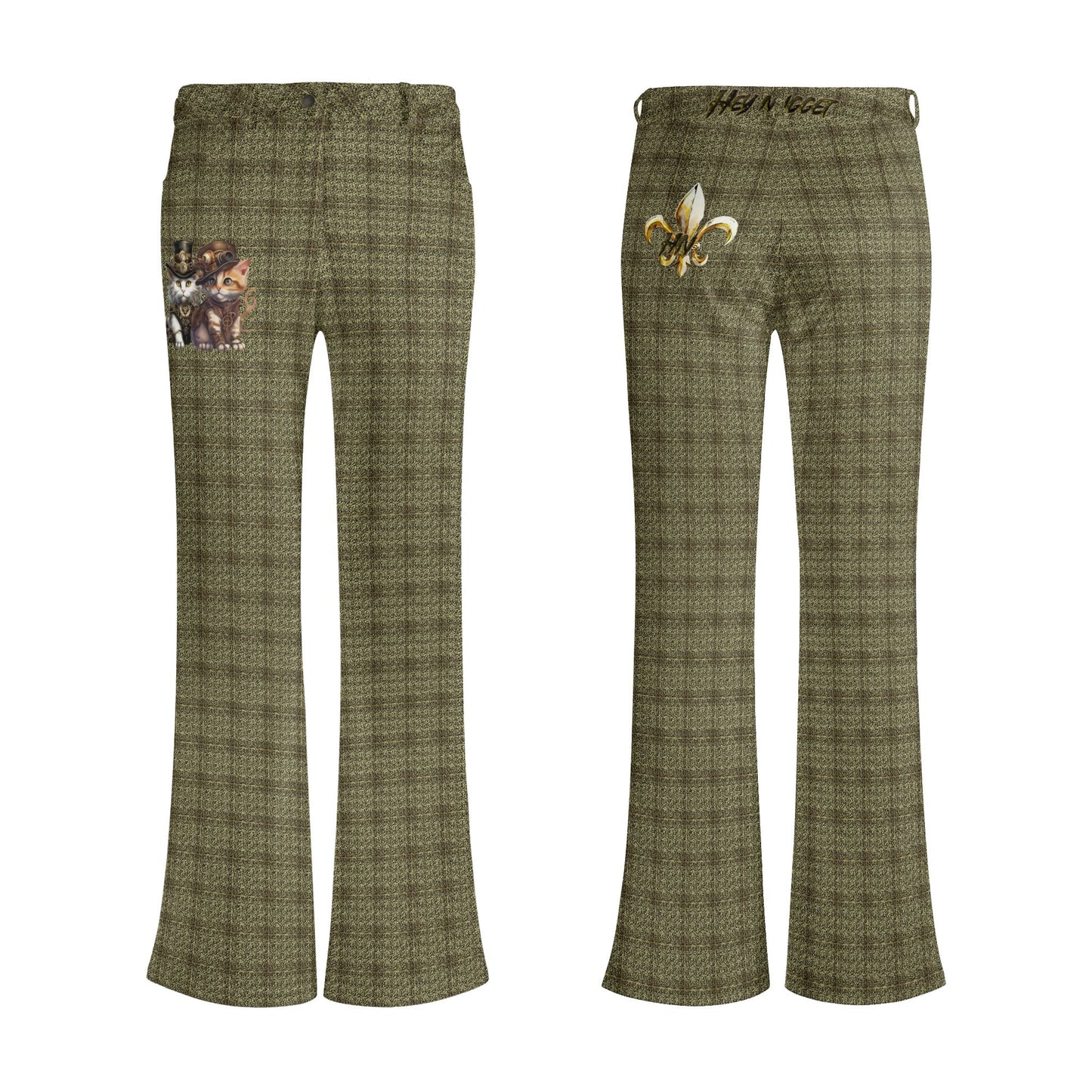 Stand out with the Steampunk Womens Flare Pants available at Hey Nugget. Grab yours today!
