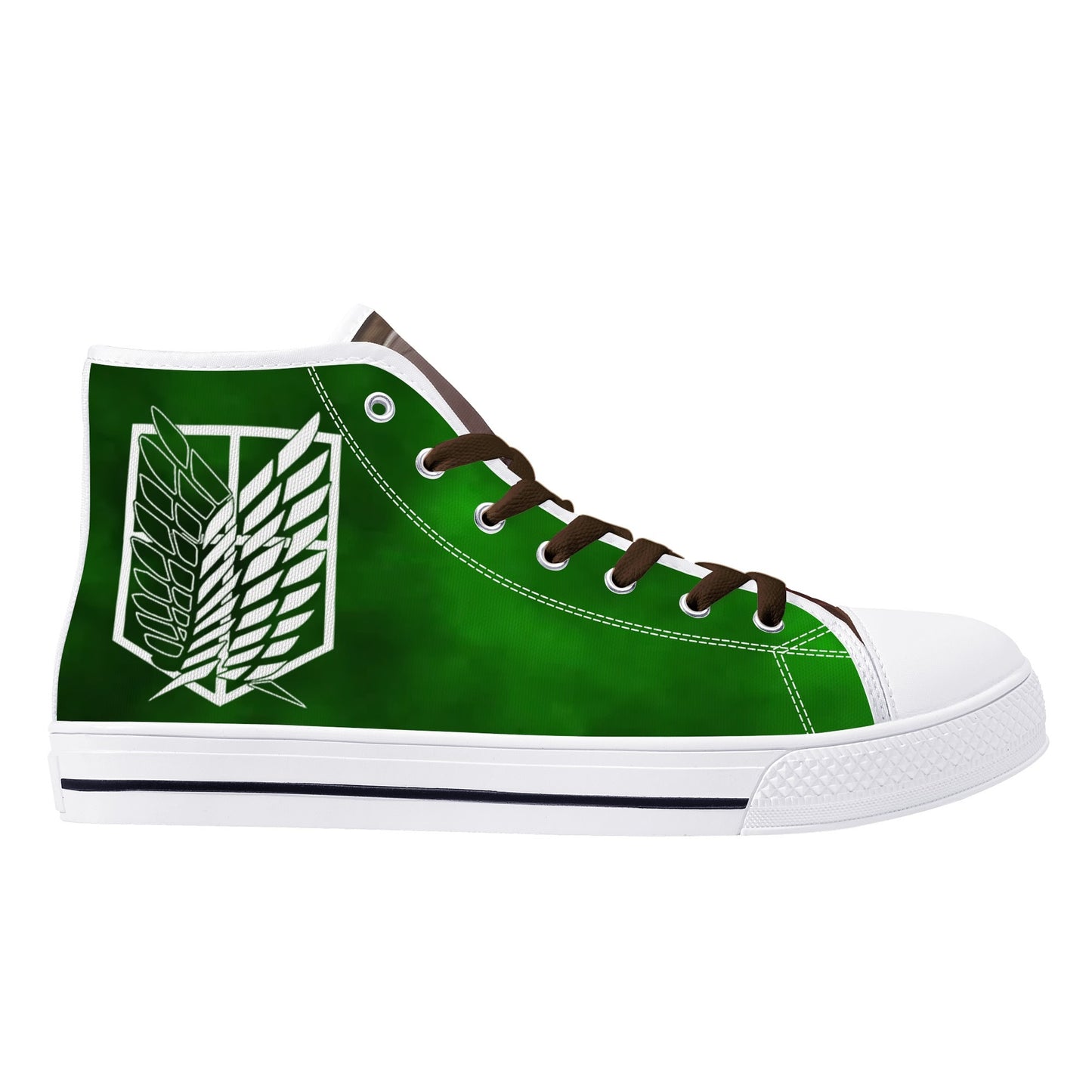 Stand out with the AOT Anime Mens High Top Canvas Shoes available at Hey Nugget. Grab yours today!
